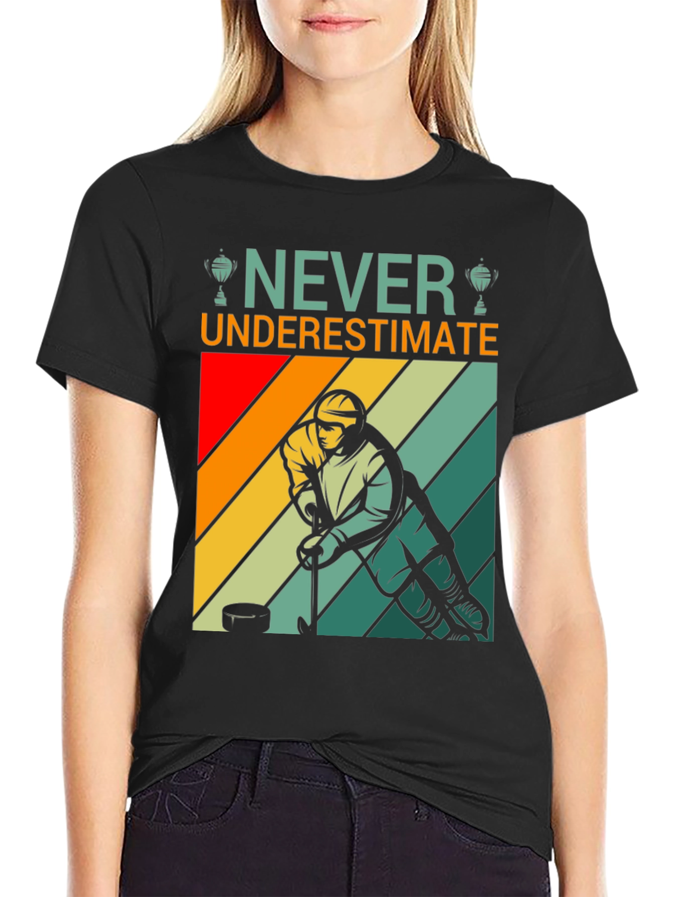 Never Underestimate Hockey T-Shirt