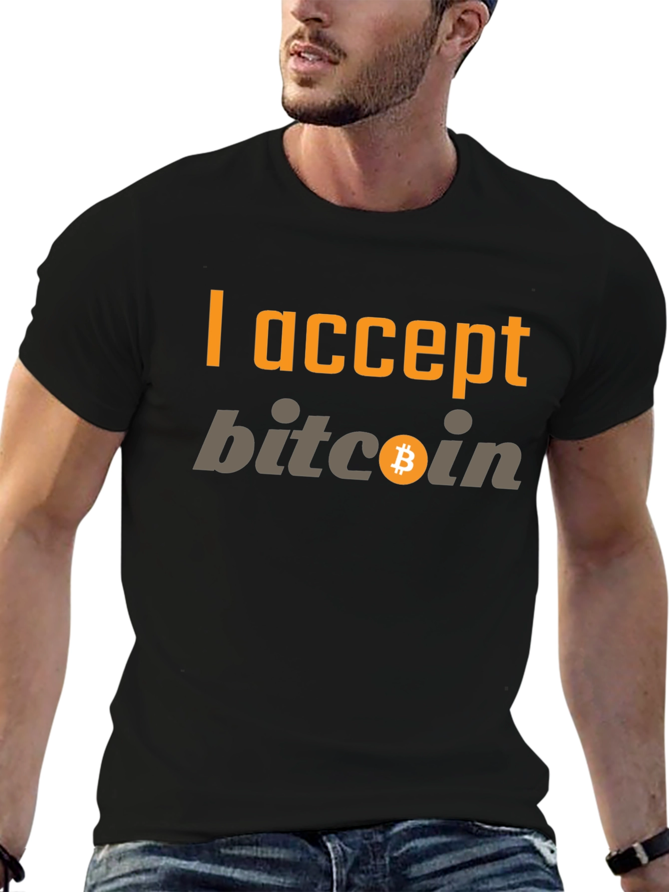 I Accept Bitcoin Black T-Shirt