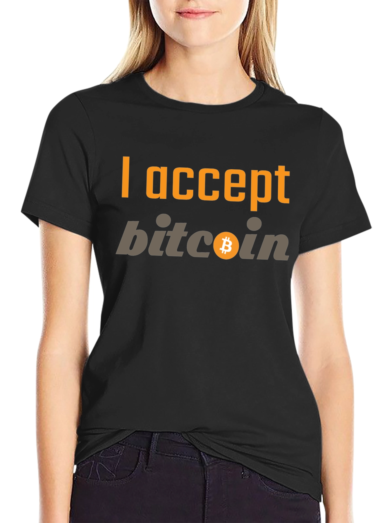 I Accept Bitcoin Black T-Shirt