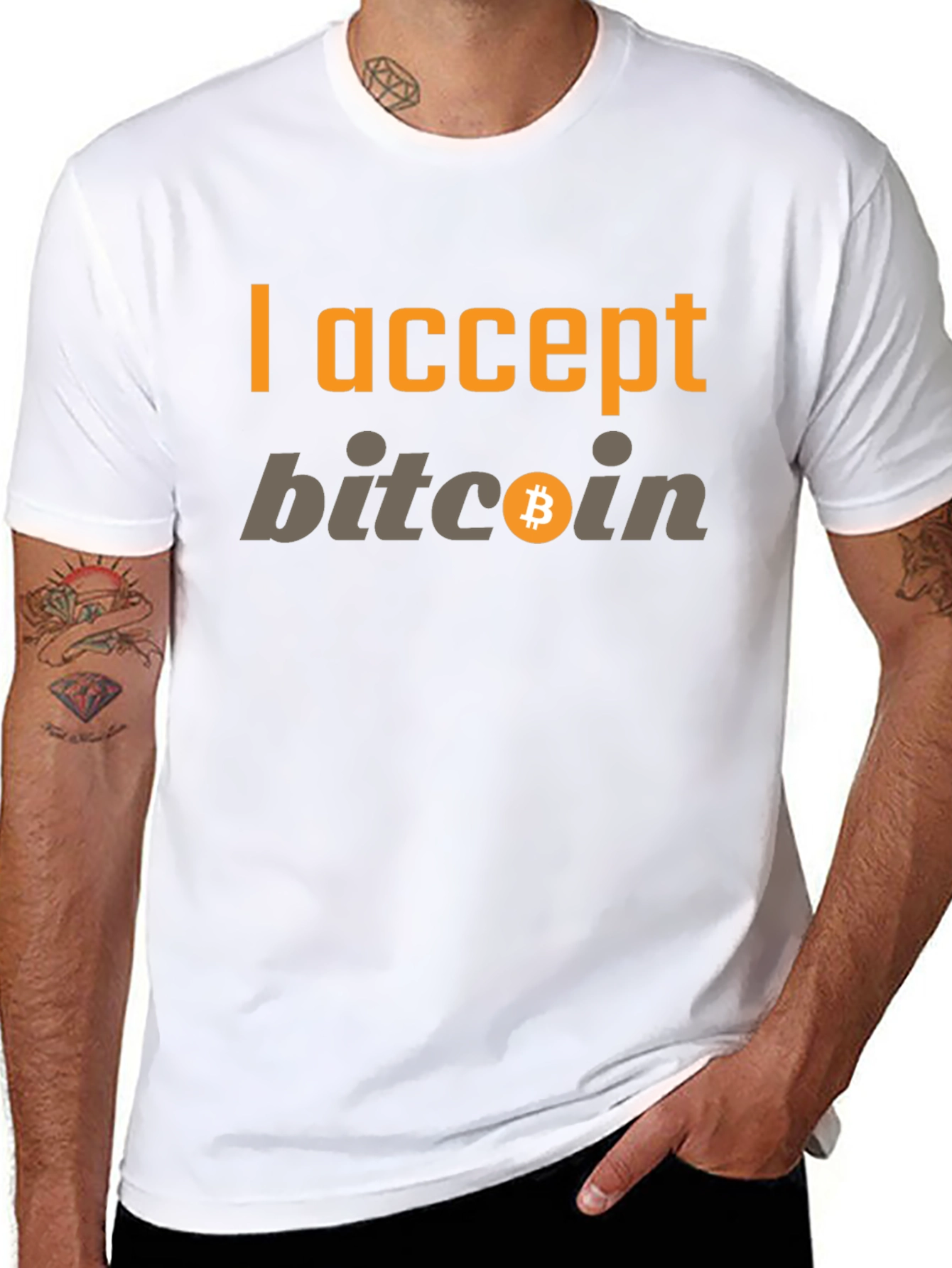I Accept Bitcoin Black T-Shirt