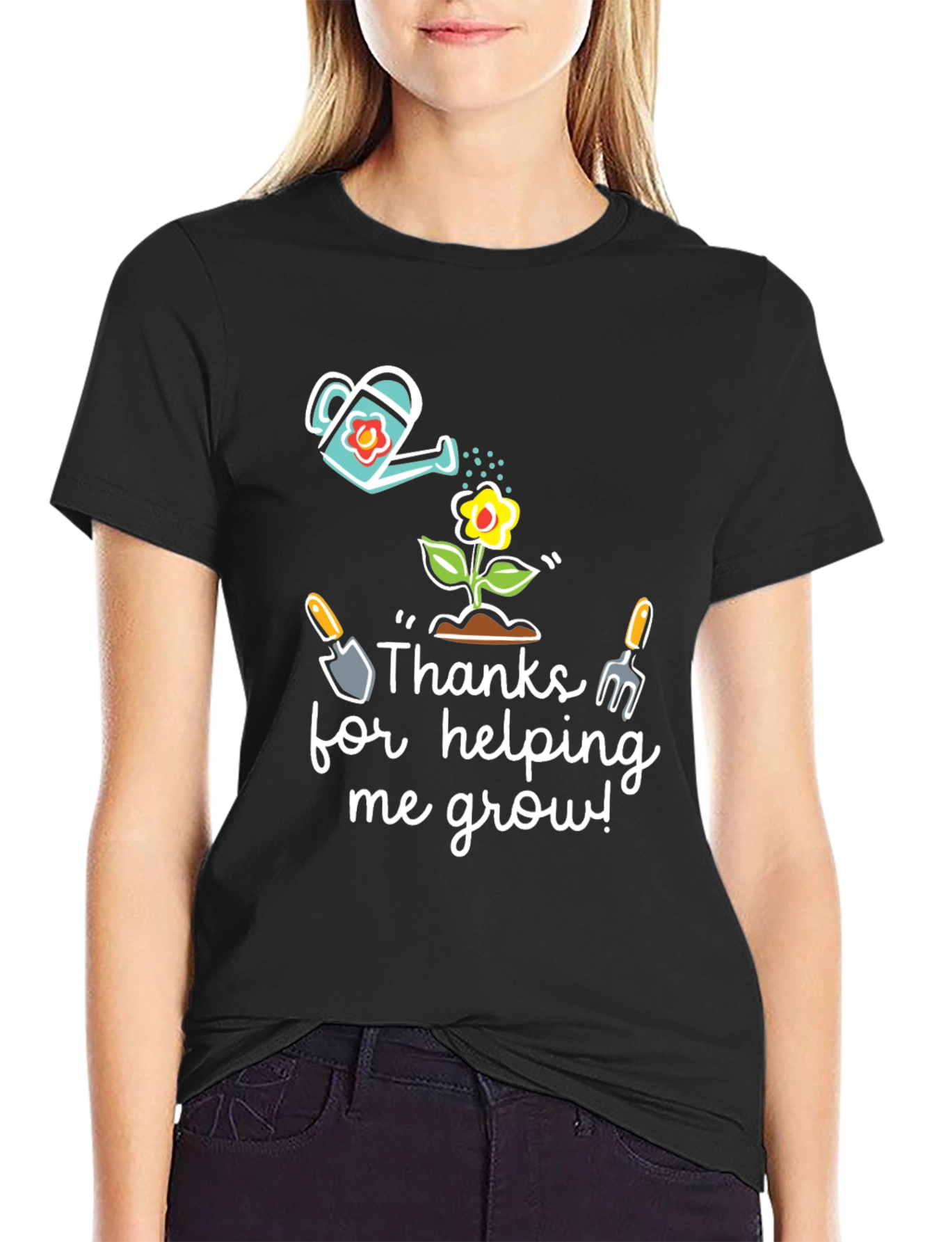 Thanks for Helping Me Grow Black T-Shirt