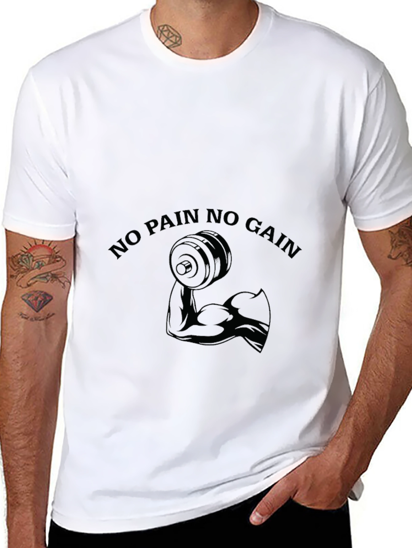 No Pain No Gain Black Gym T-Shirt