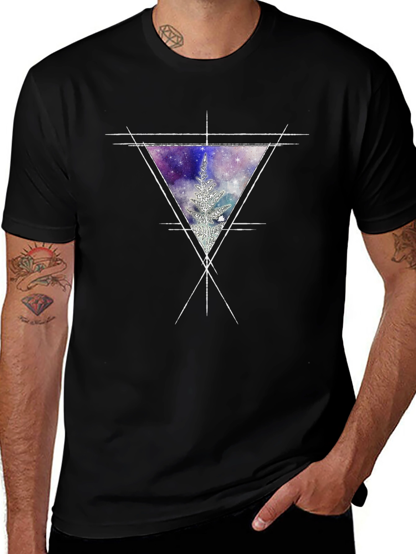 Galaxy Triangle Graphic Tee - Mens Black T-Shirt