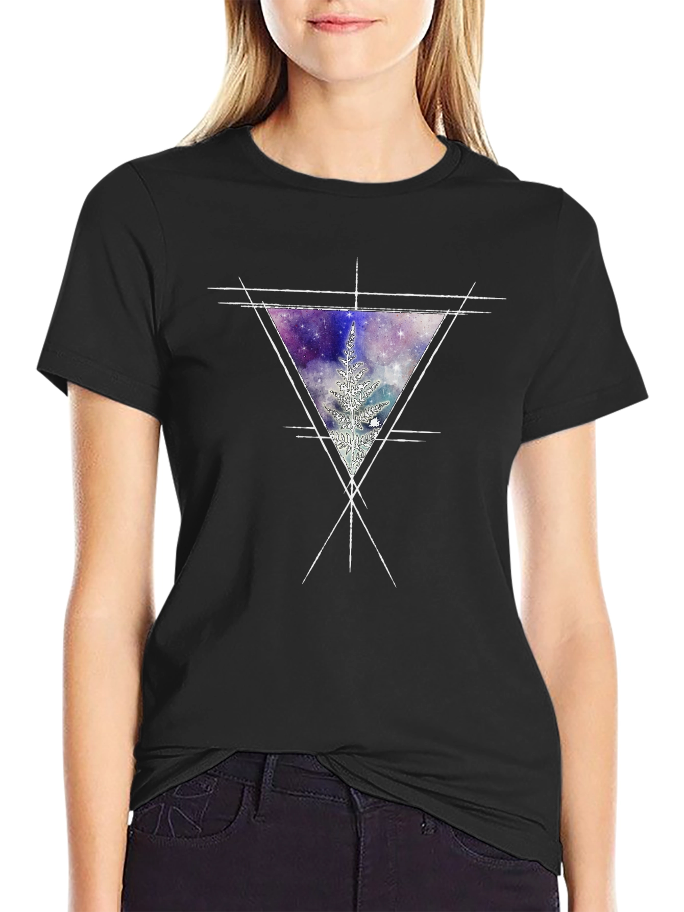 Galaxy Triangle Graphic Tee - Mens Black T-Shirt