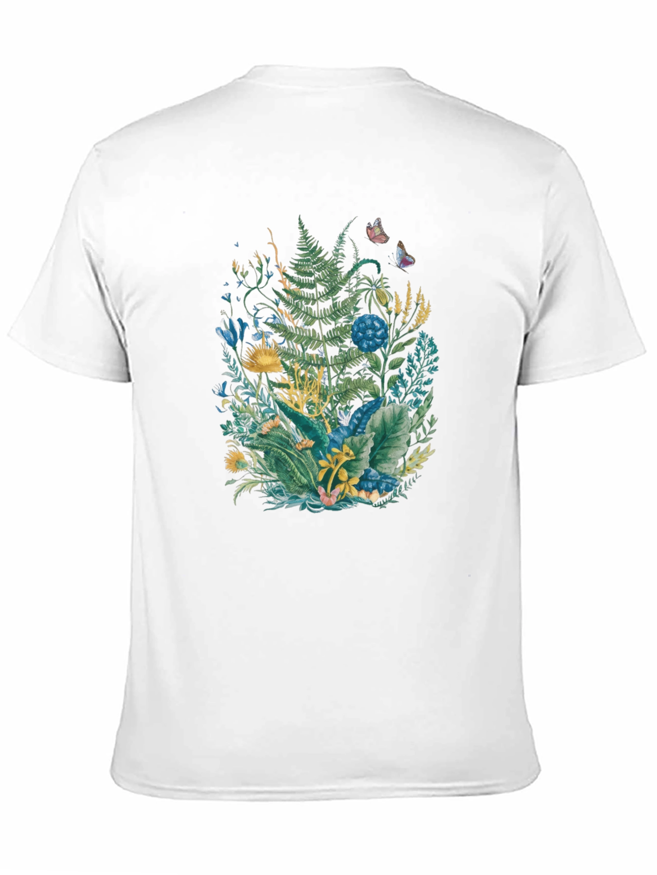 Botanical Print Black T-Shirt