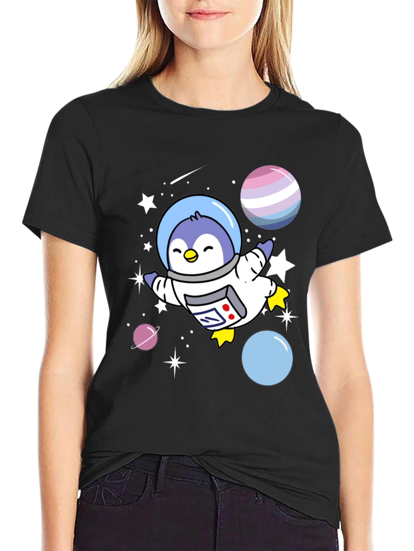 Space Penguin Graphic Tee