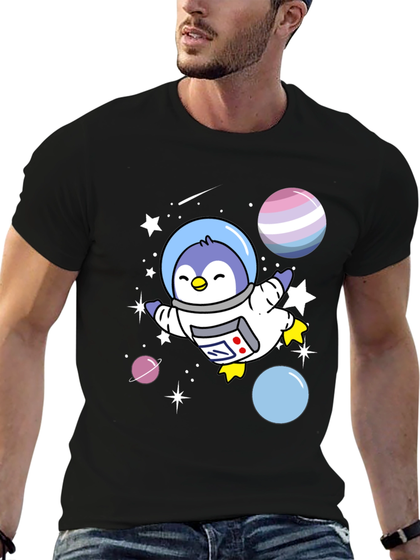 Space Penguin Graphic Tee