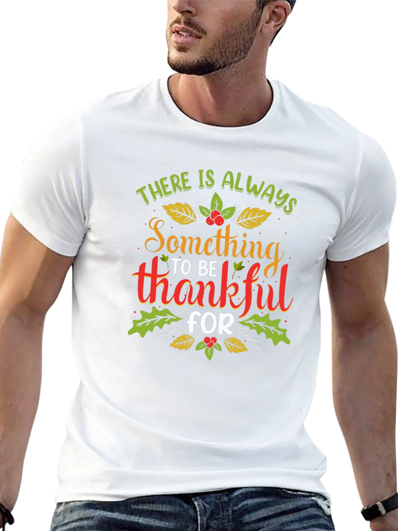 Thankful Graphic Tee - Black Cotton Blend
