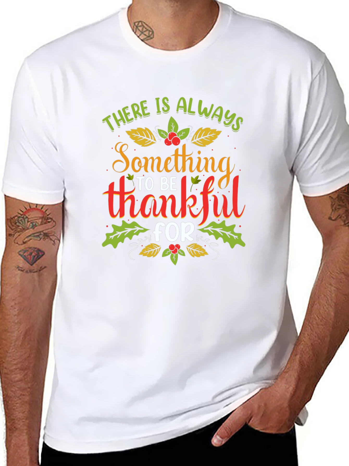 Thankful Graphic Tee - Black Cotton Blend