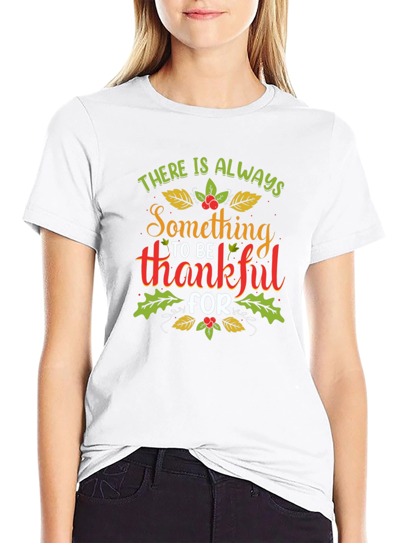 Thankful Graphic Tee - Black Cotton Blend