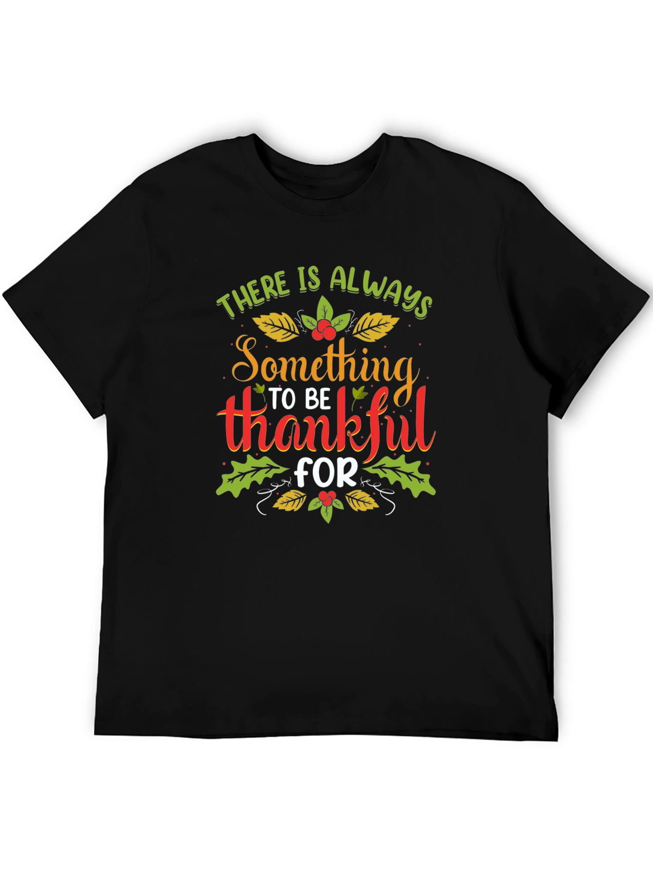 Thankful Graphic Tee - Black Cotton Blend
