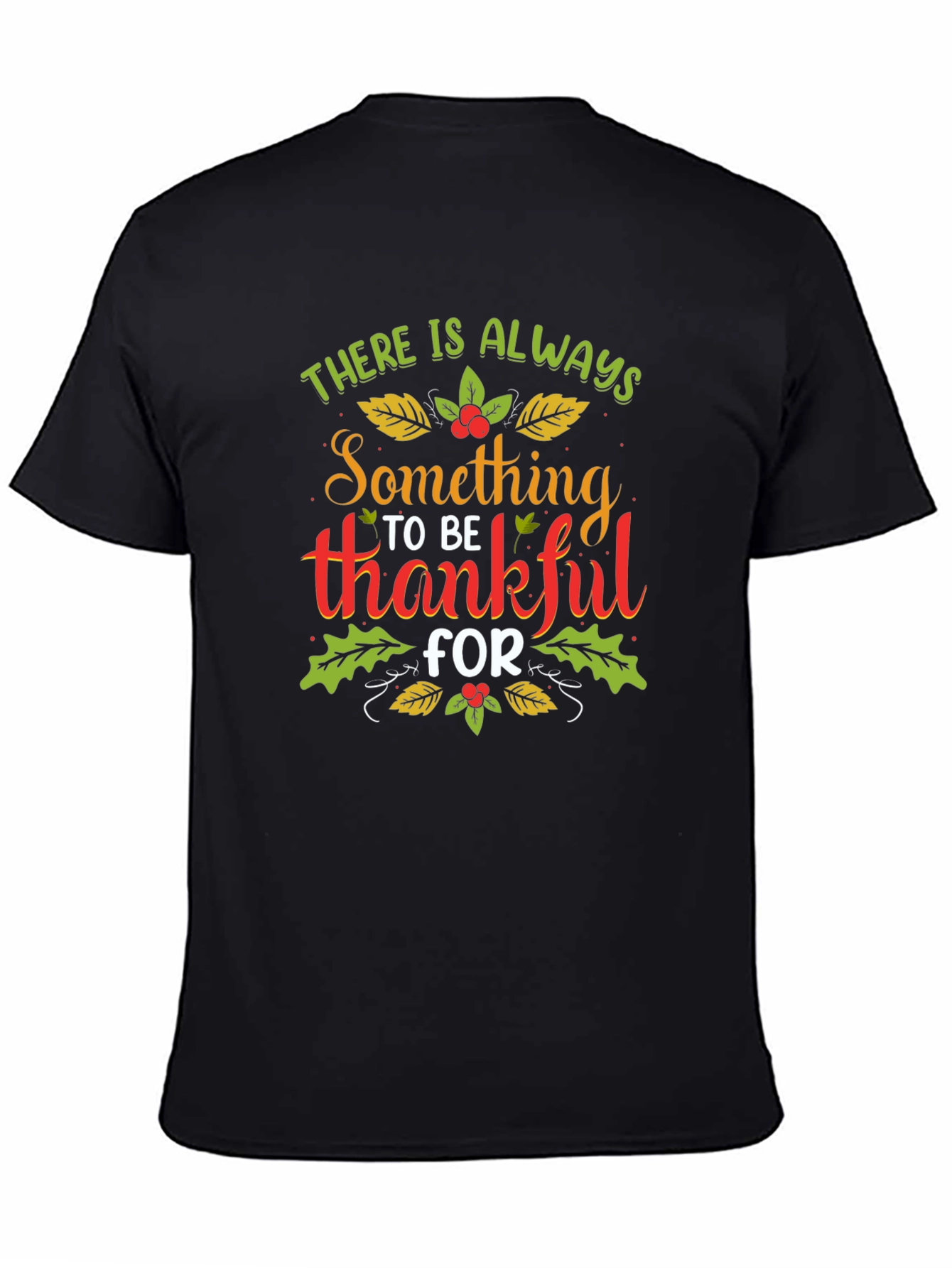 Thankful Graphic Tee - Black Cotton Blend