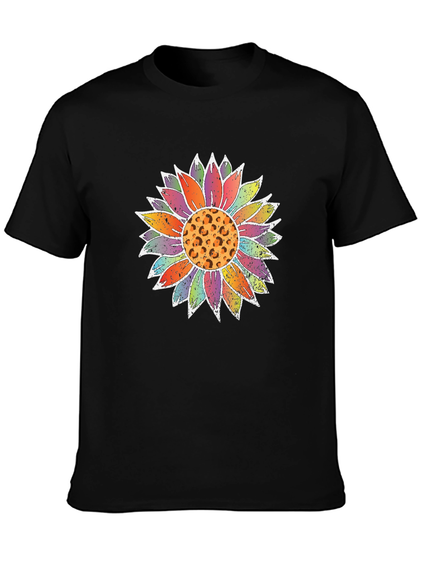 Sunflower Leopard Print Black Tee
