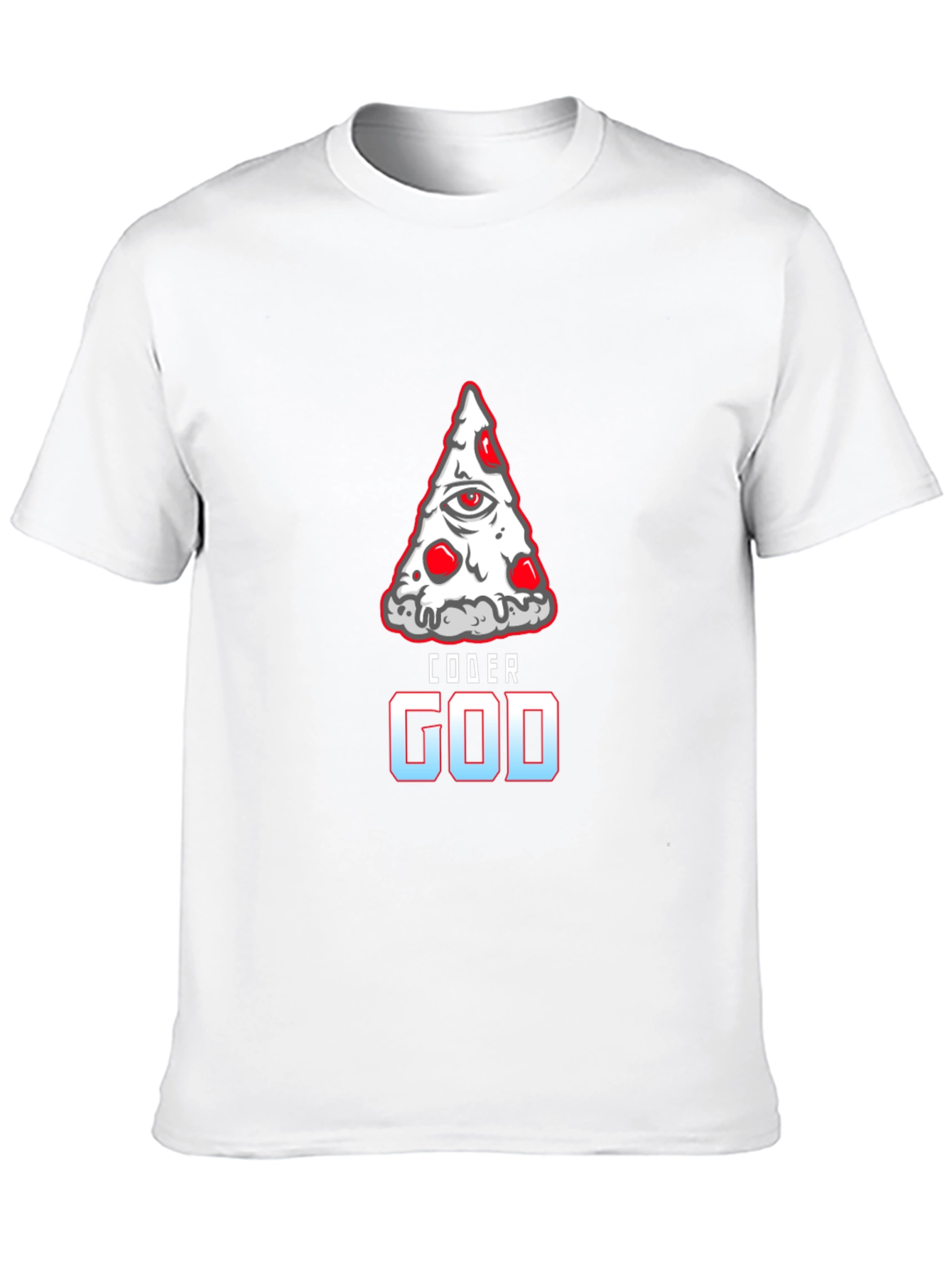 Coder God Pizza Slice Graphic Tee - Black