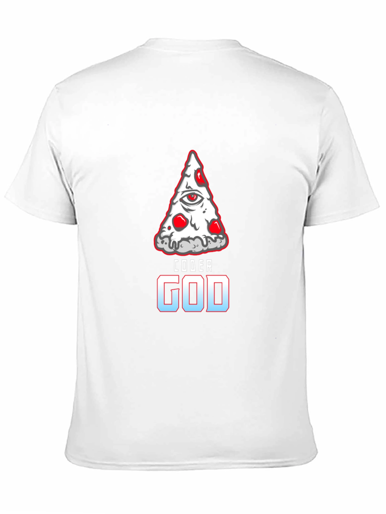 Coder God Pizza Slice Graphic Tee - Black