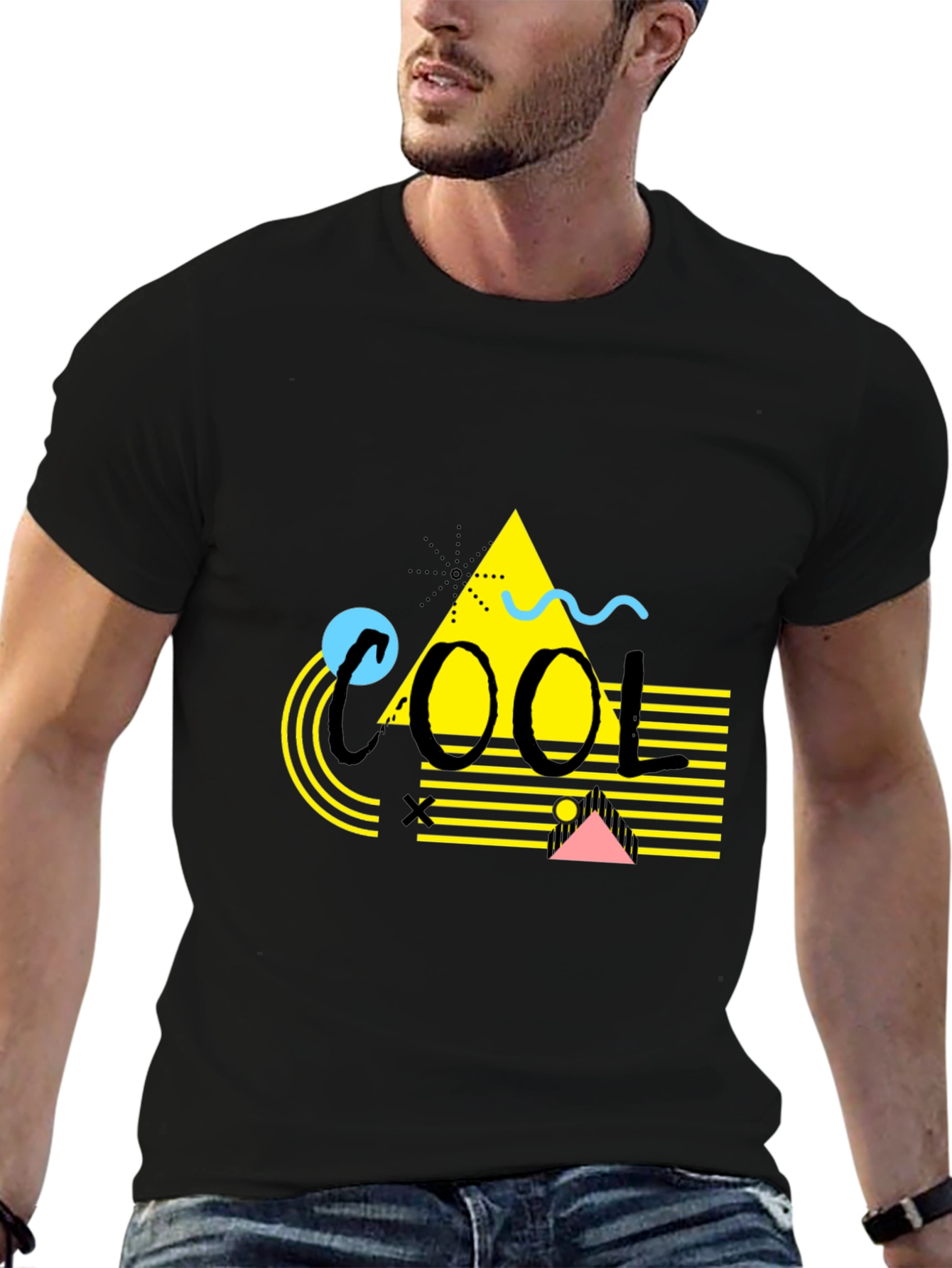 Cool Graphic Print Black T-Shirt