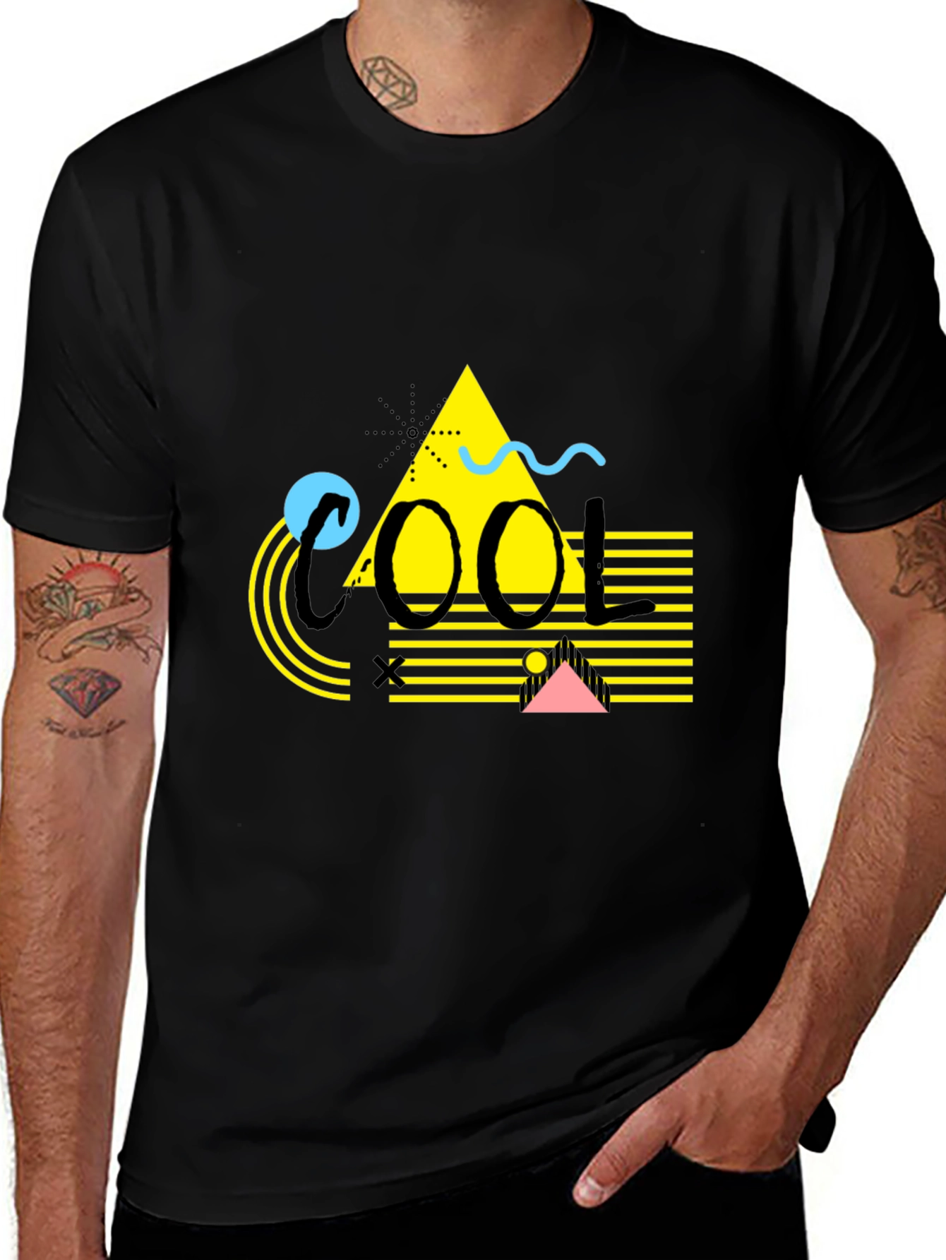 Cool Graphic Print Black T-Shirt