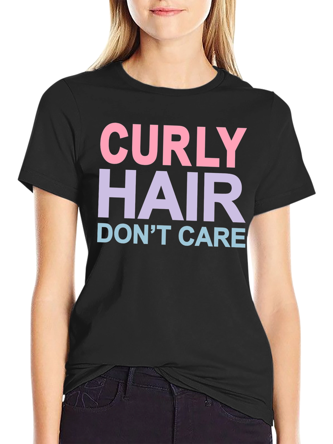 Curly Hair Dont Care Graphic T-Shirt