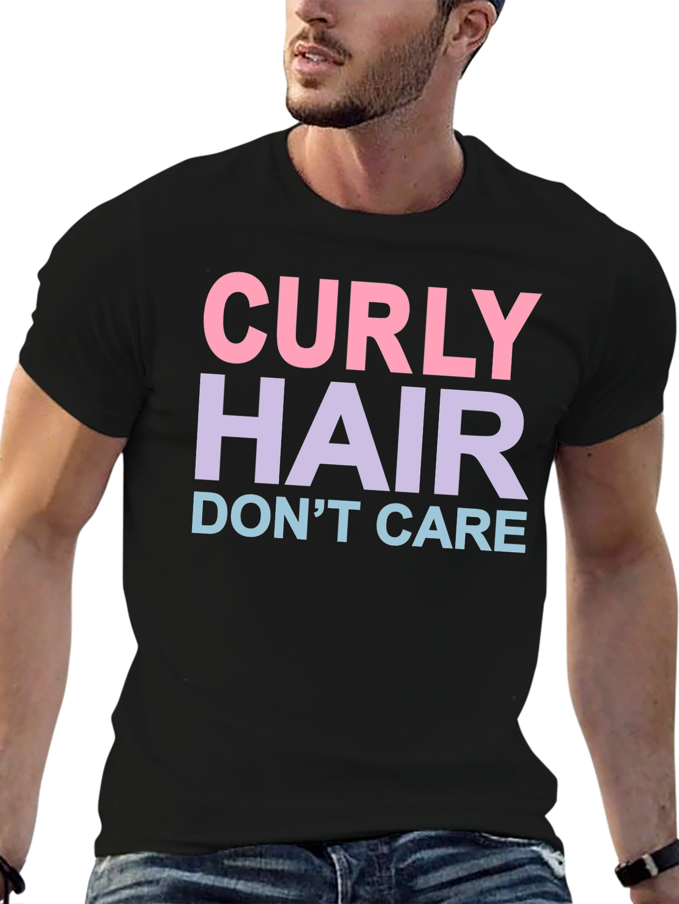 Curly Hair Dont Care Graphic T-Shirt