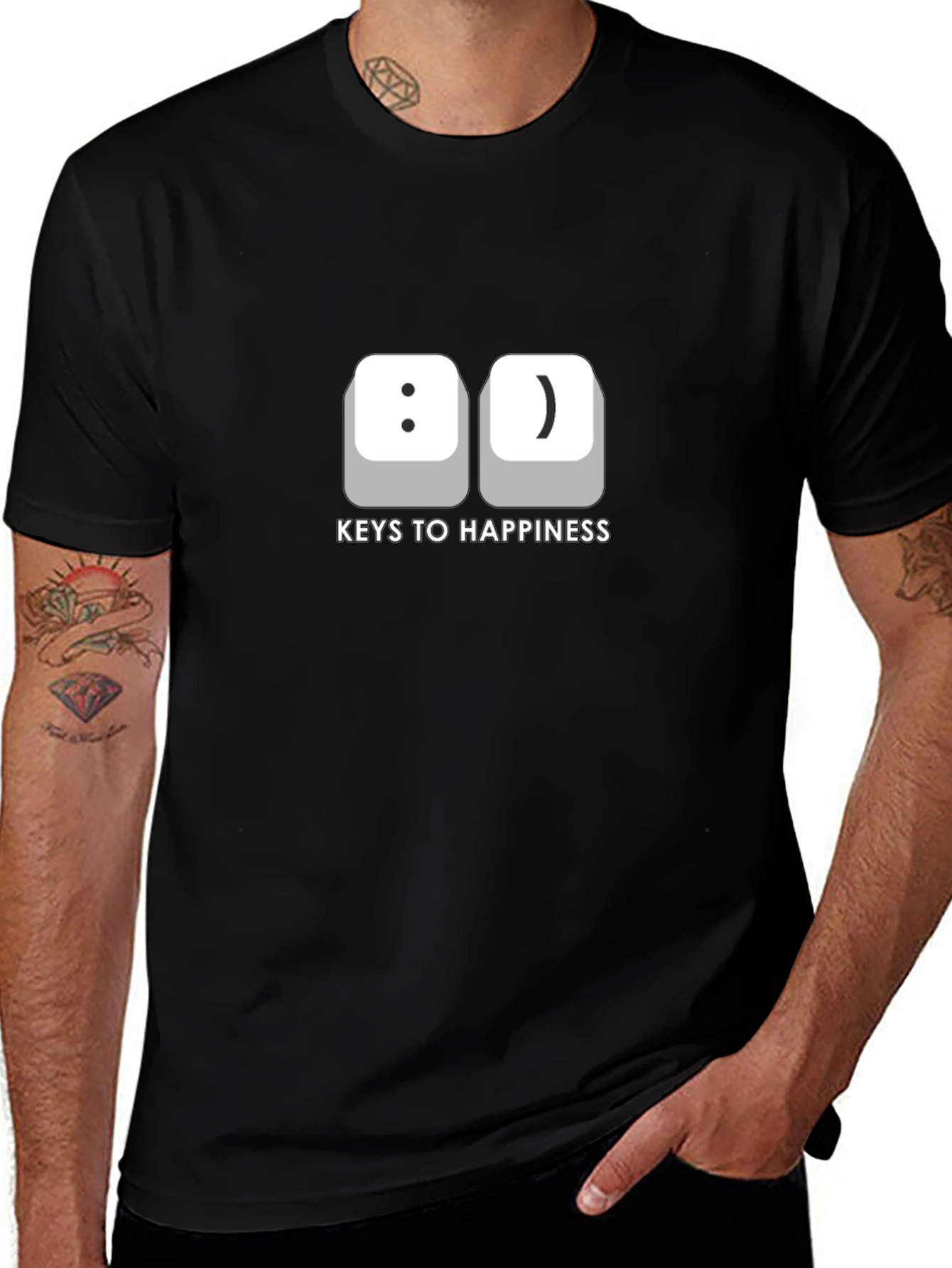 Keys to Happiness T-Shirt - Black