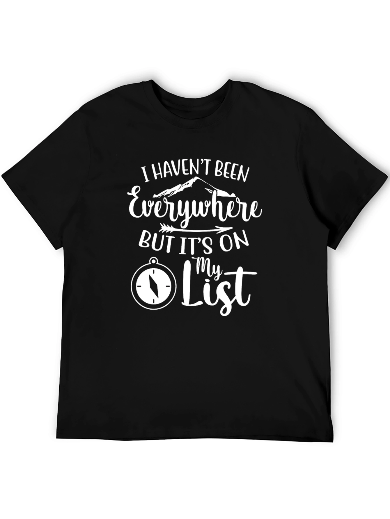 Travel List Black Graphic Tee