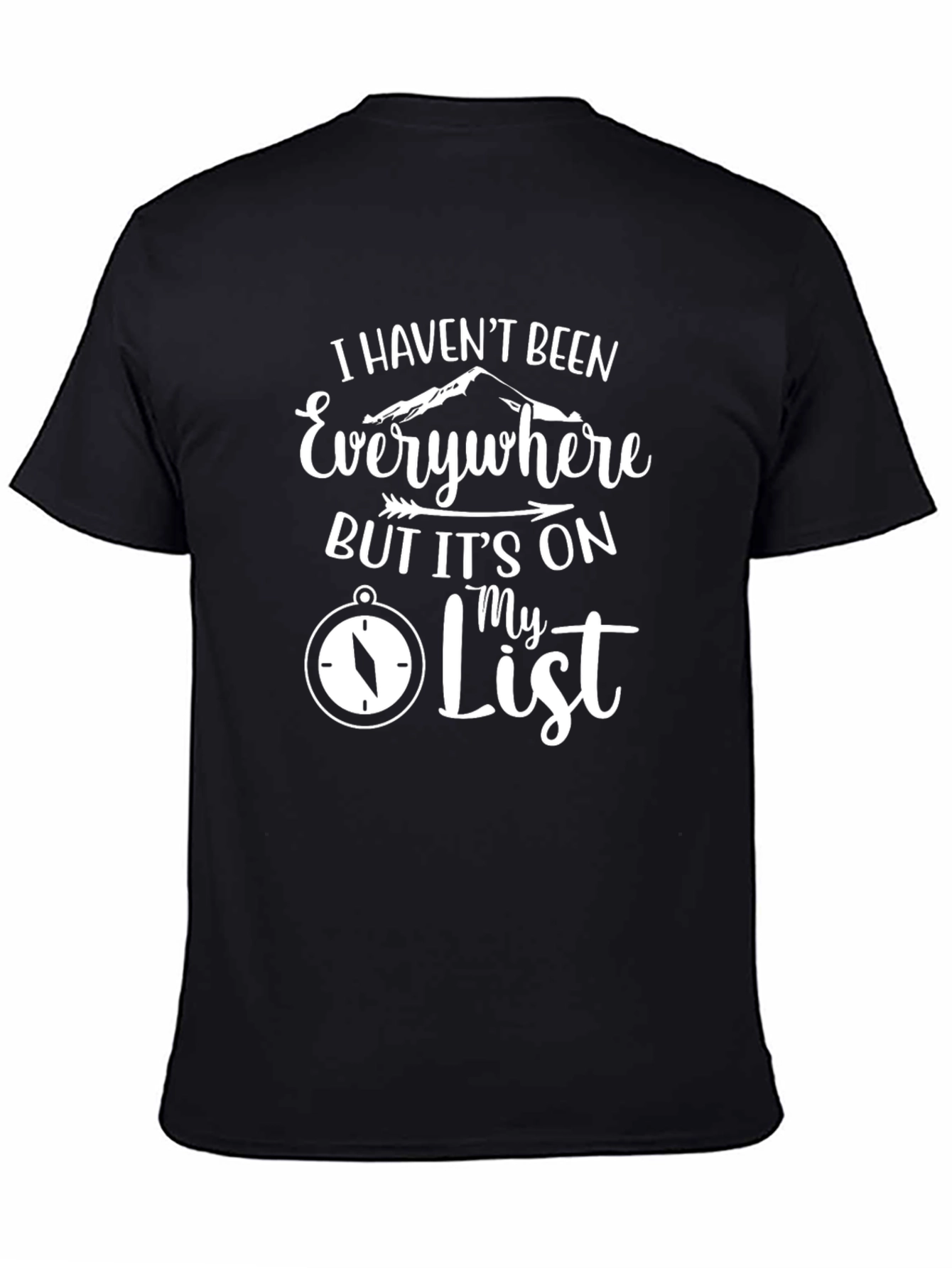 Travel List Black Graphic Tee
