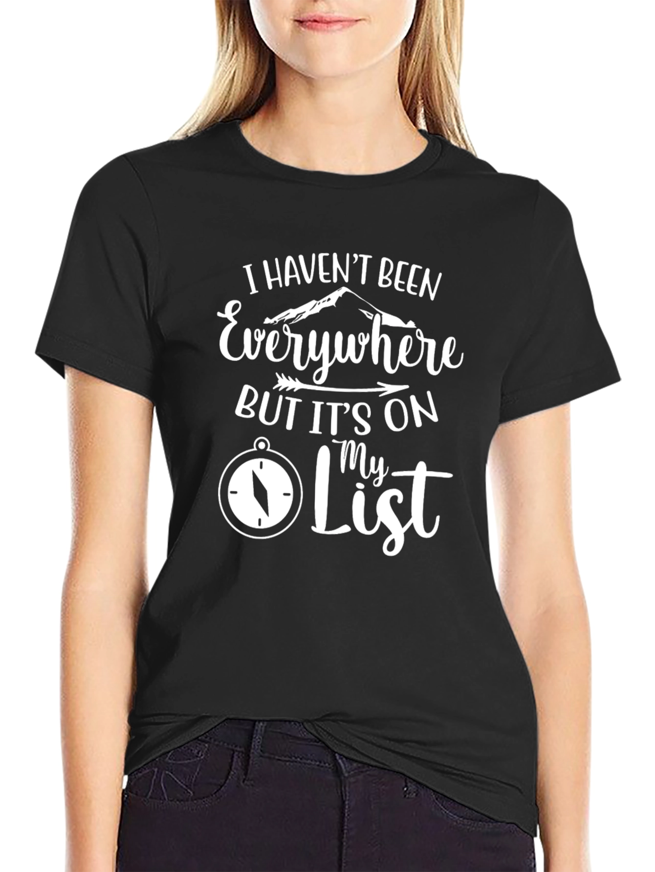 Travel List Black Graphic Tee
