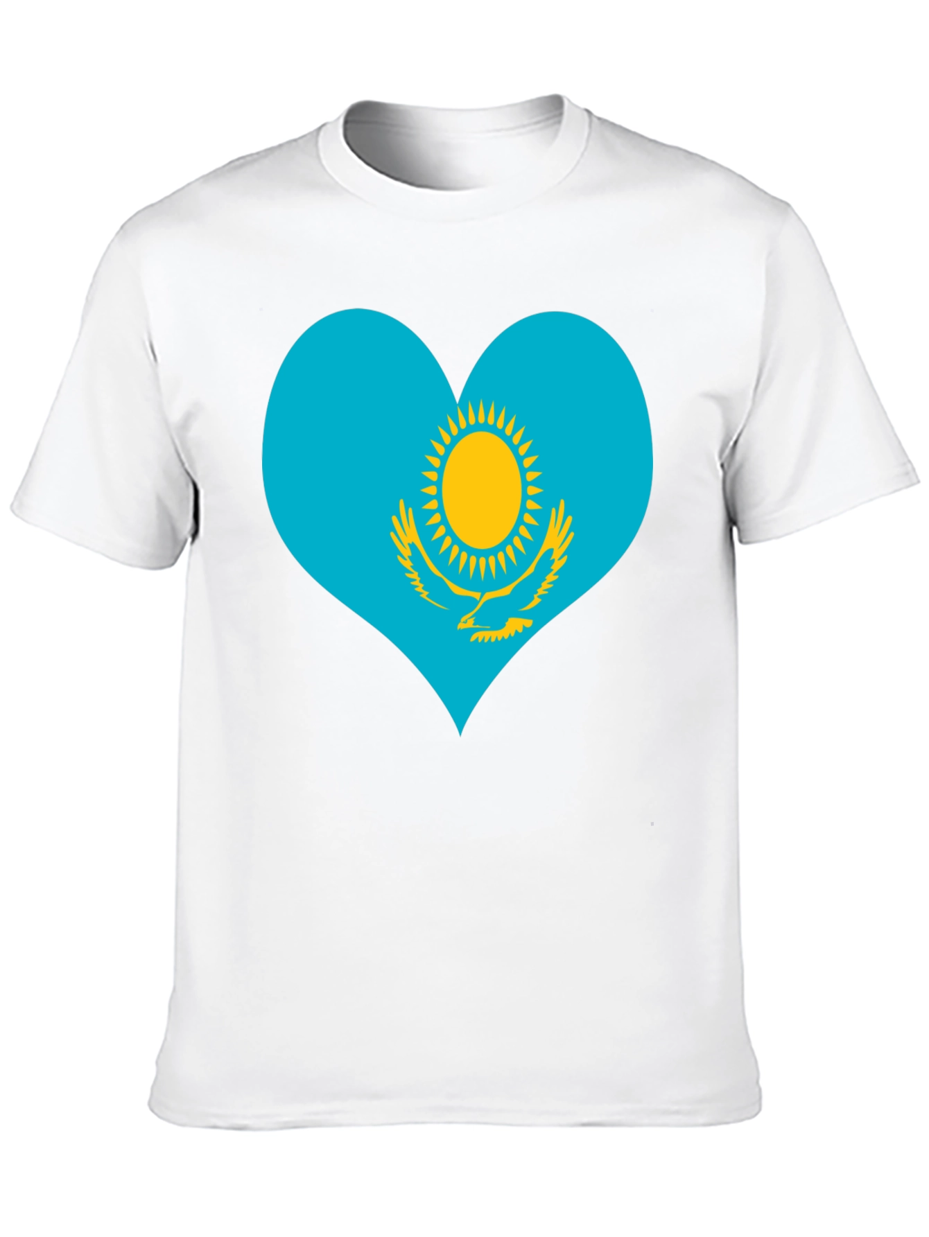 Kazakhstan Heart Flag Graphic Tee - Black