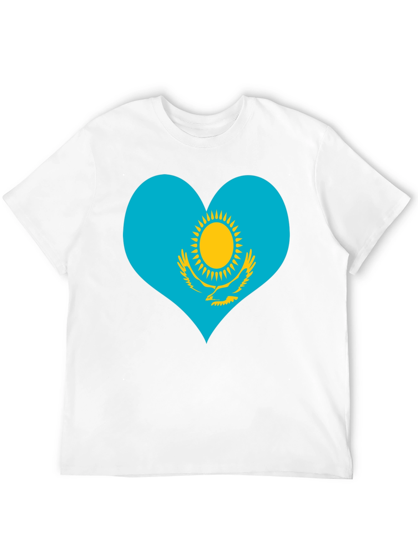 Kazakhstan Heart Flag Graphic Tee - Black