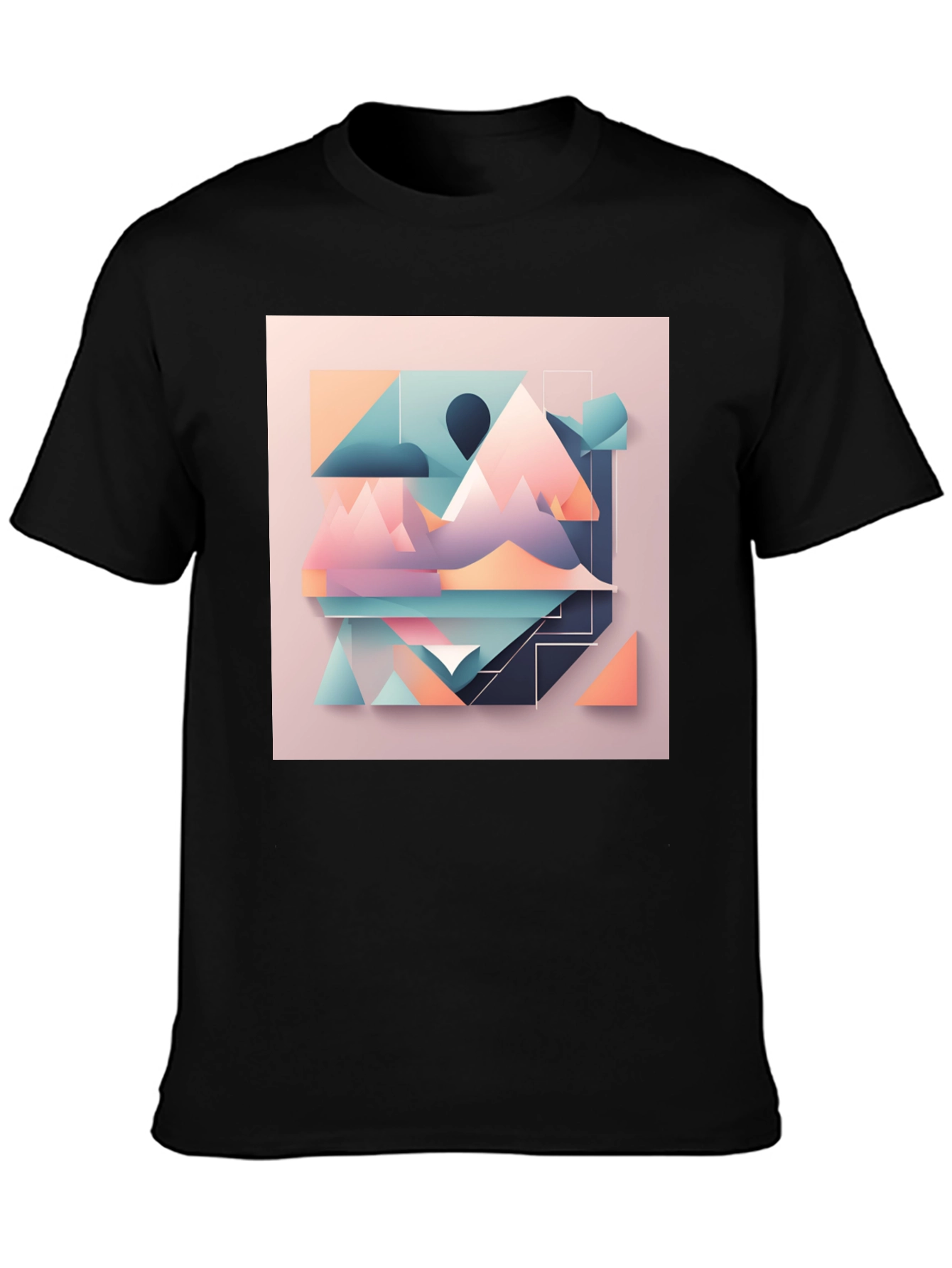 Geometric Mountain Graphic Tee - Modern Design T-Shirt