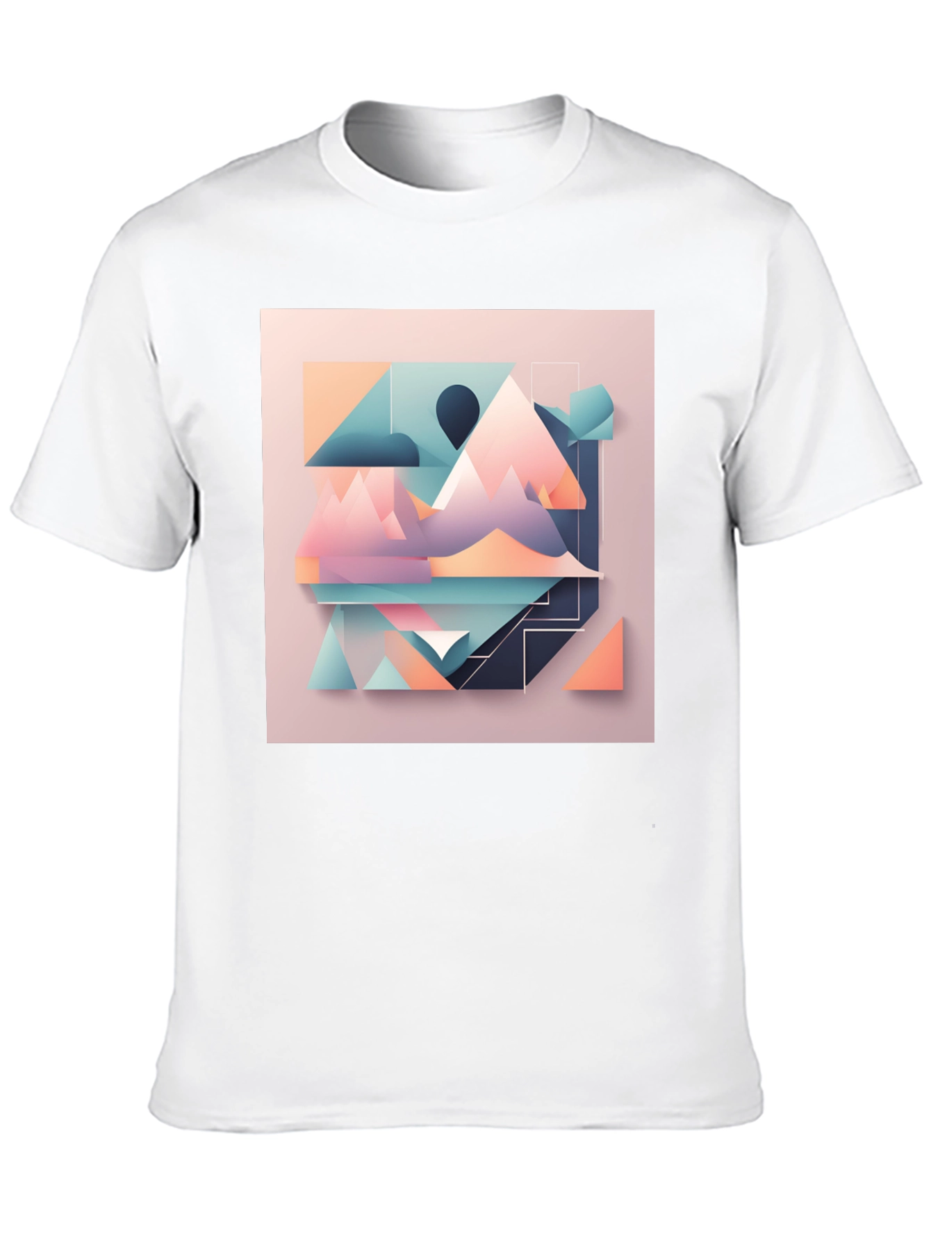 Geometric Mountain Graphic Tee - Modern Design T-Shirt