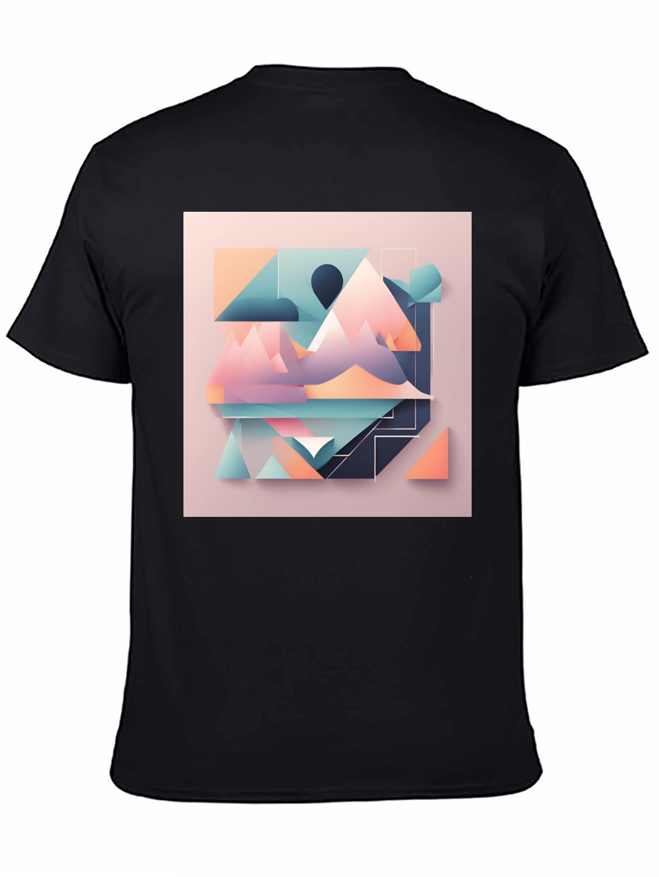 Geometric Mountain Graphic Tee - Modern Design T-Shirt