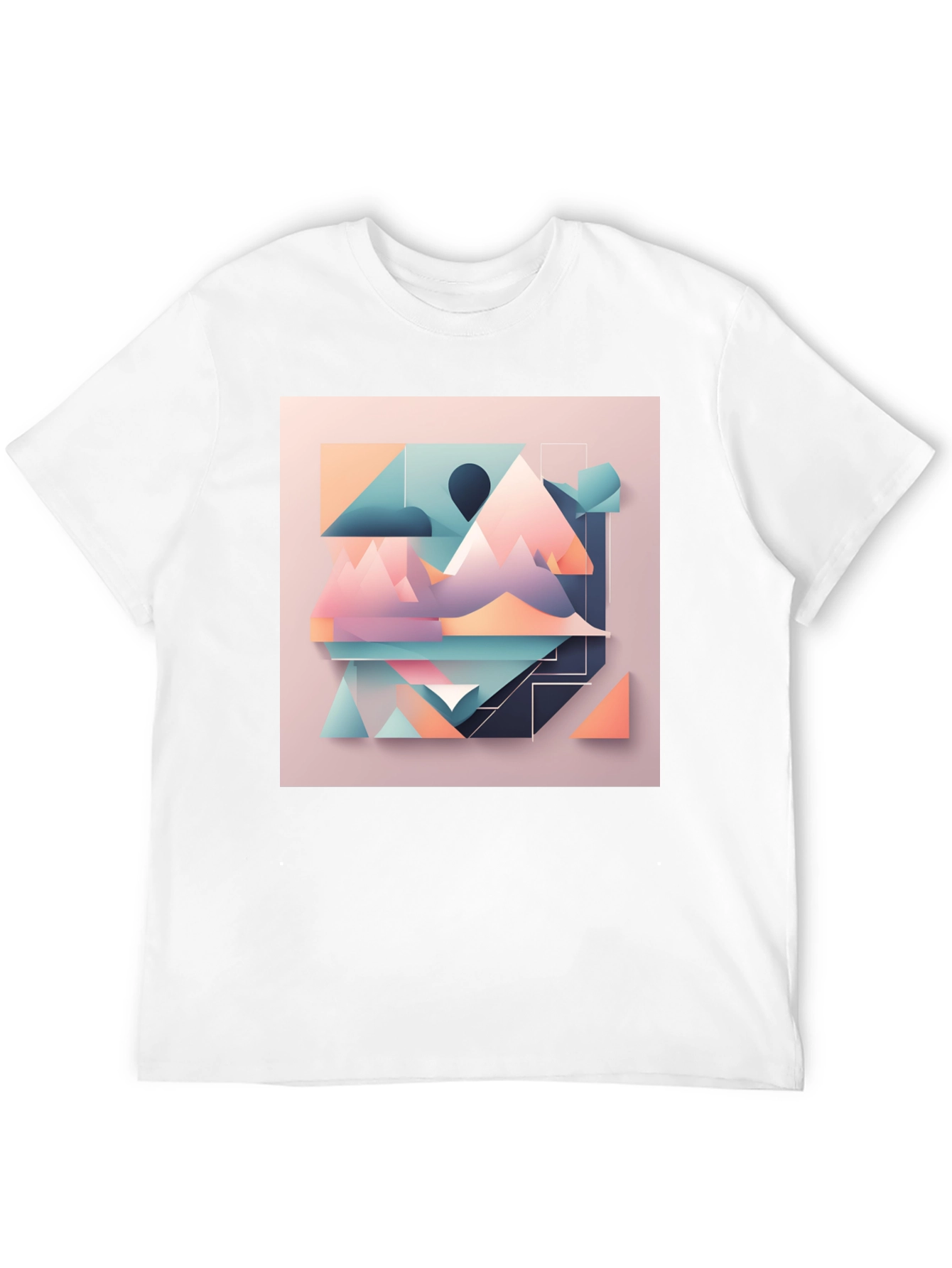 Geometric Mountain Graphic Tee - Modern Design T-Shirt