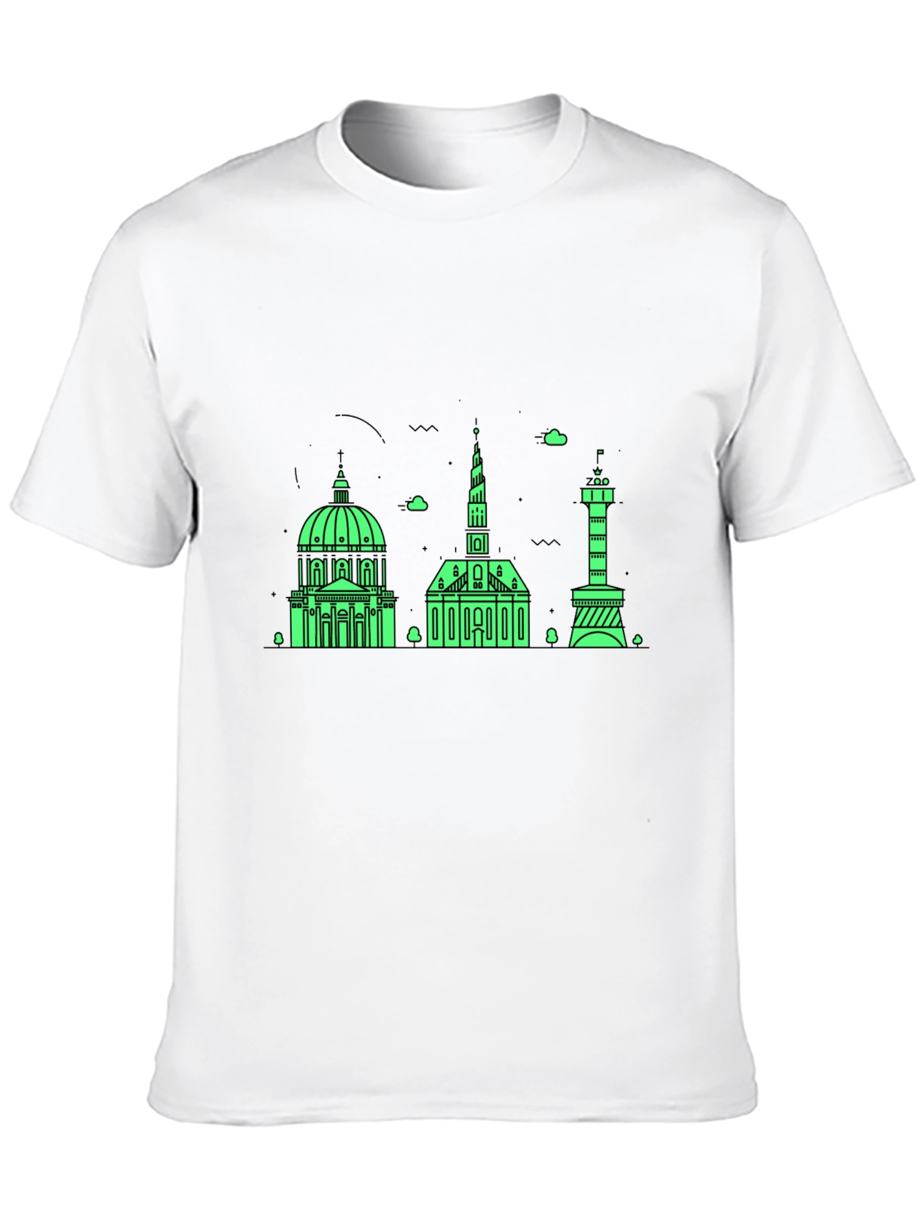 Copenhagen Skyline Graphic Tee - Black