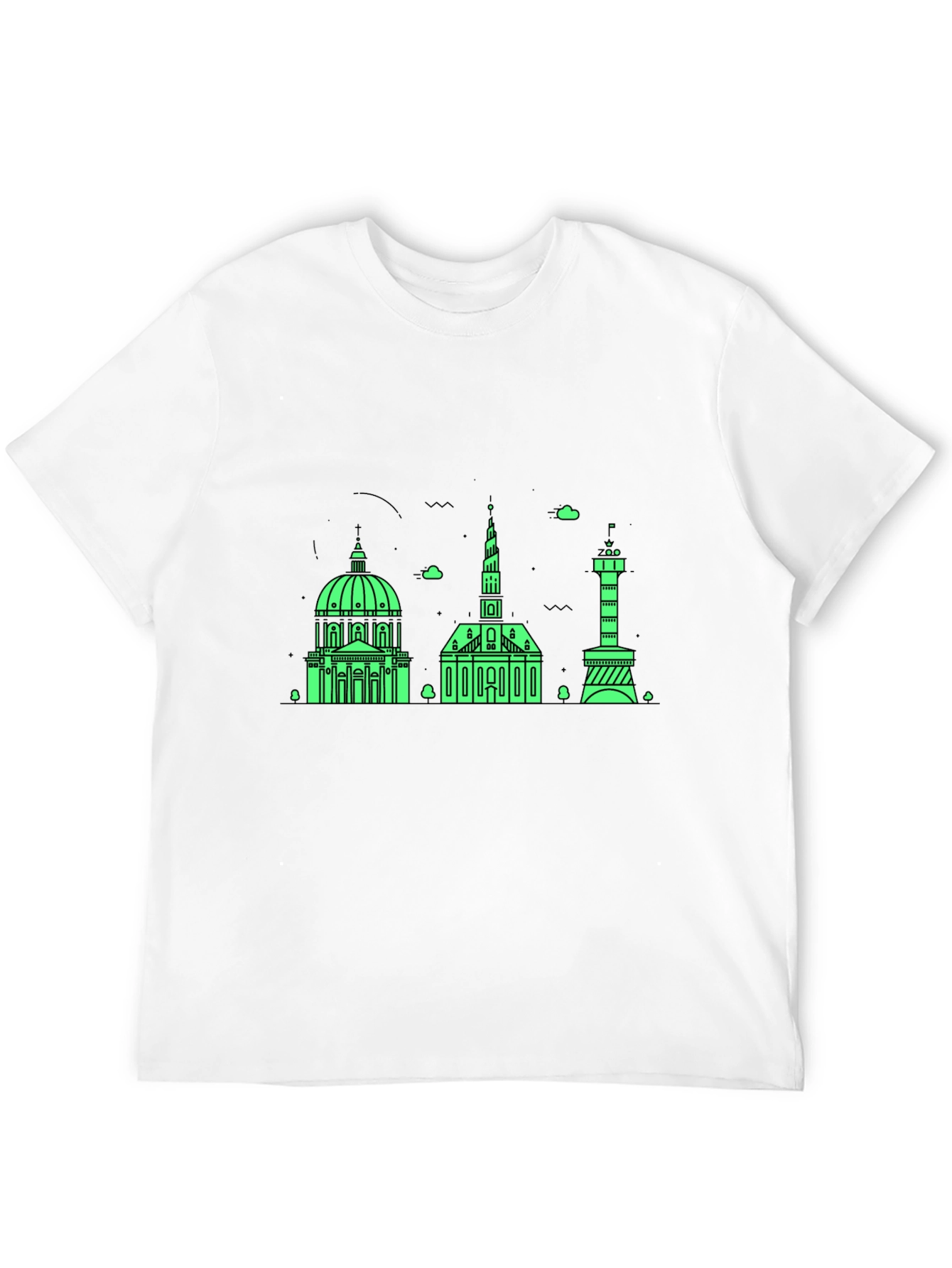 Copenhagen Skyline Graphic Tee - Black