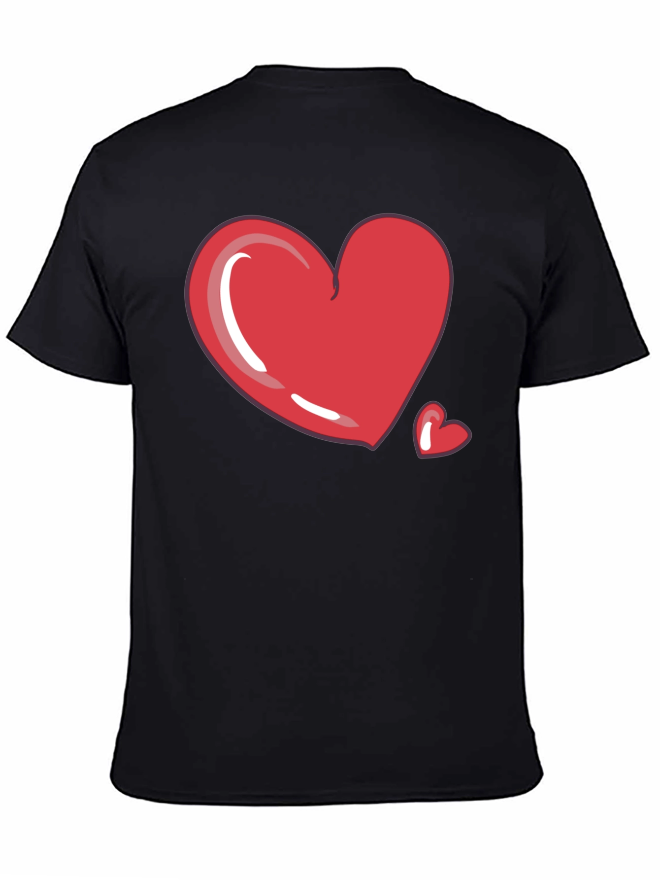 Heart Graphic Tee - Black Casual T-Shirt