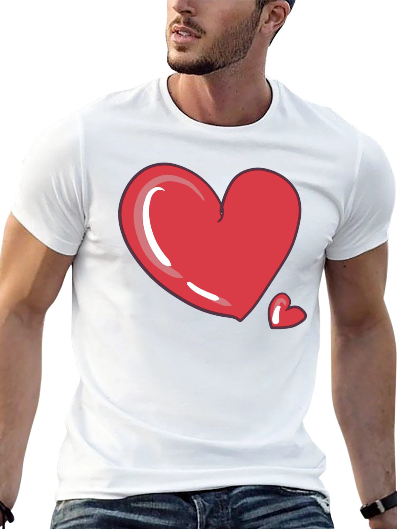 Heart Graphic Tee - Black Casual T-Shirt