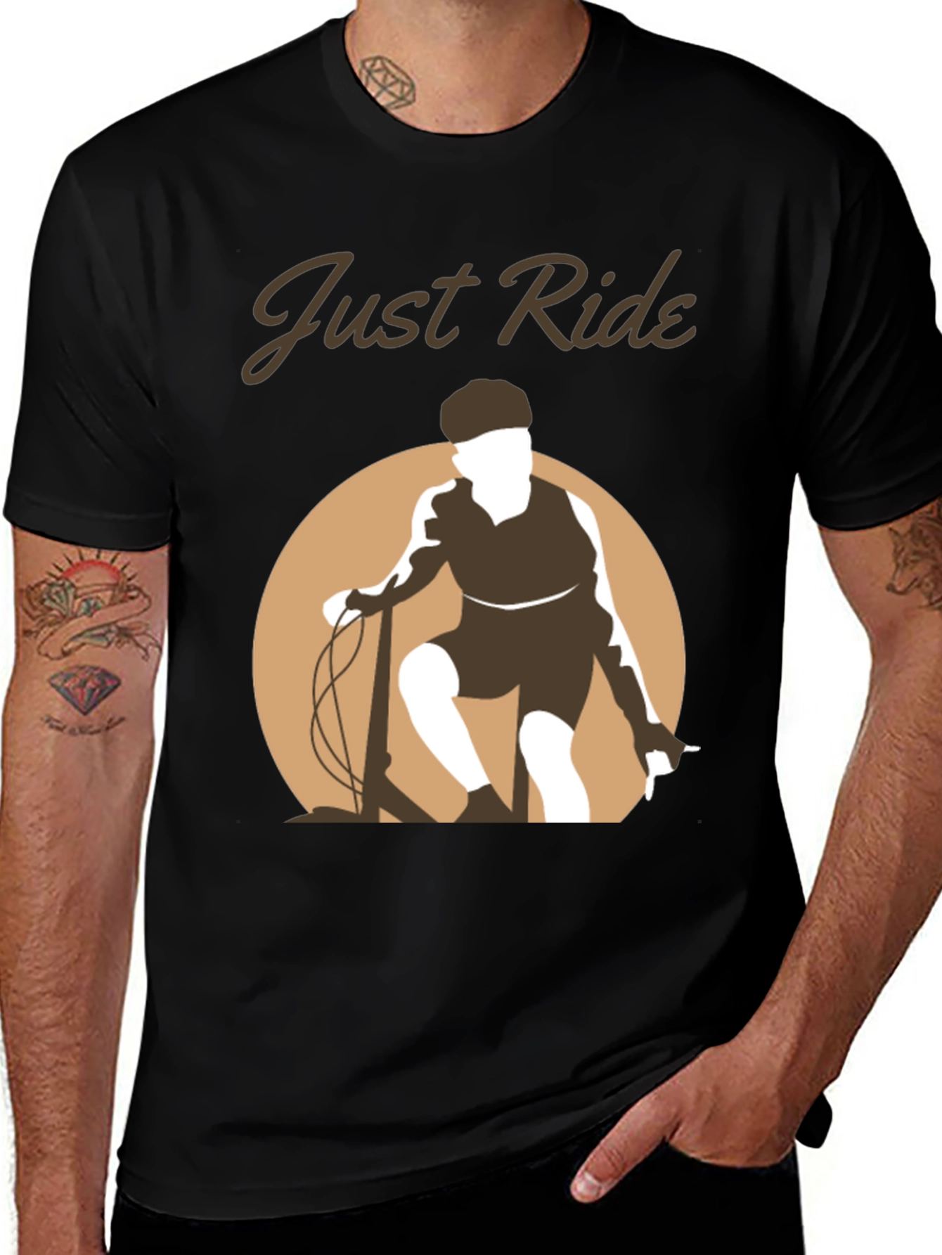 Just Ride Black Graphic Tee