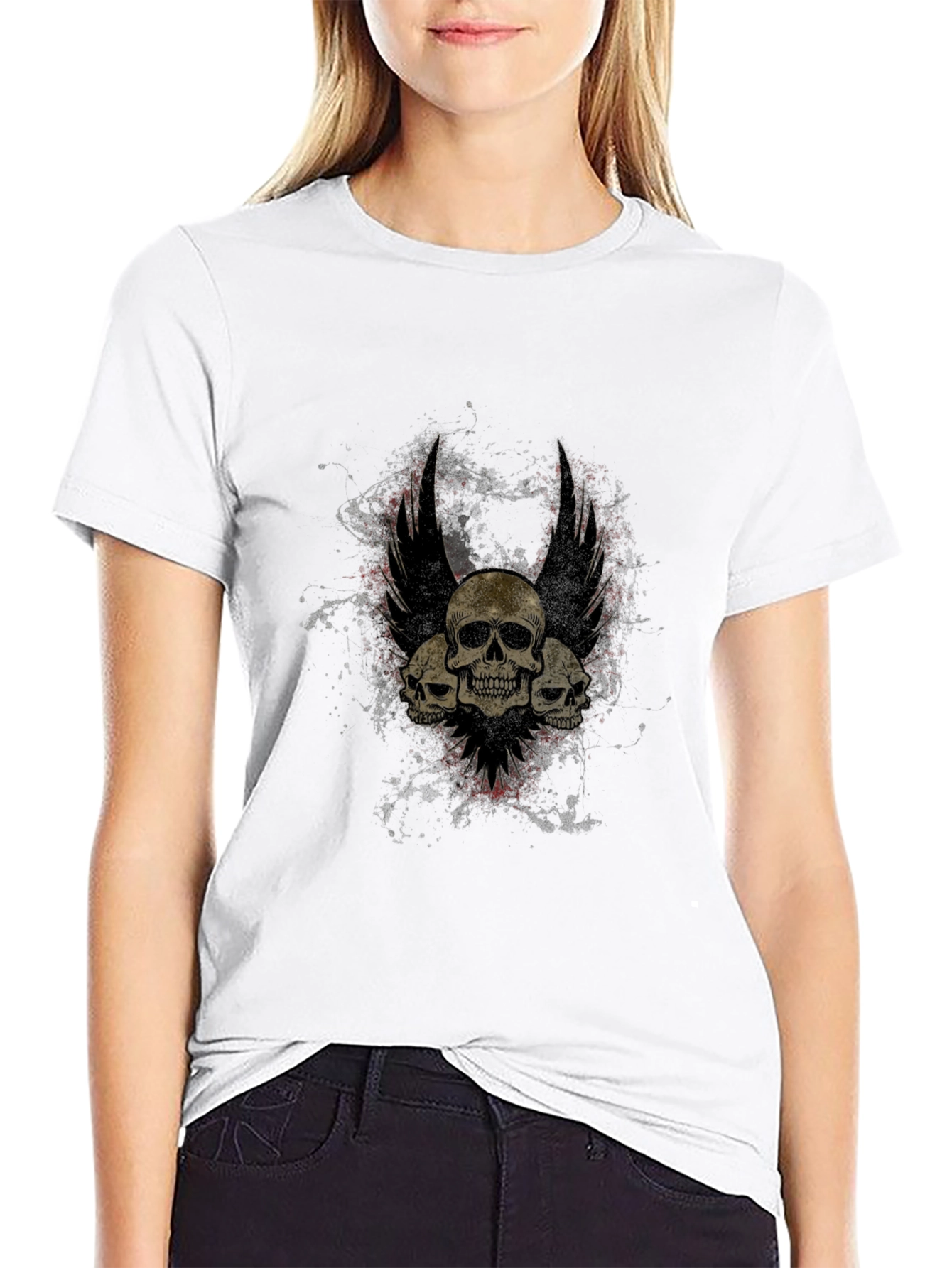 Skull Winged T-Shirt - Gothic Style