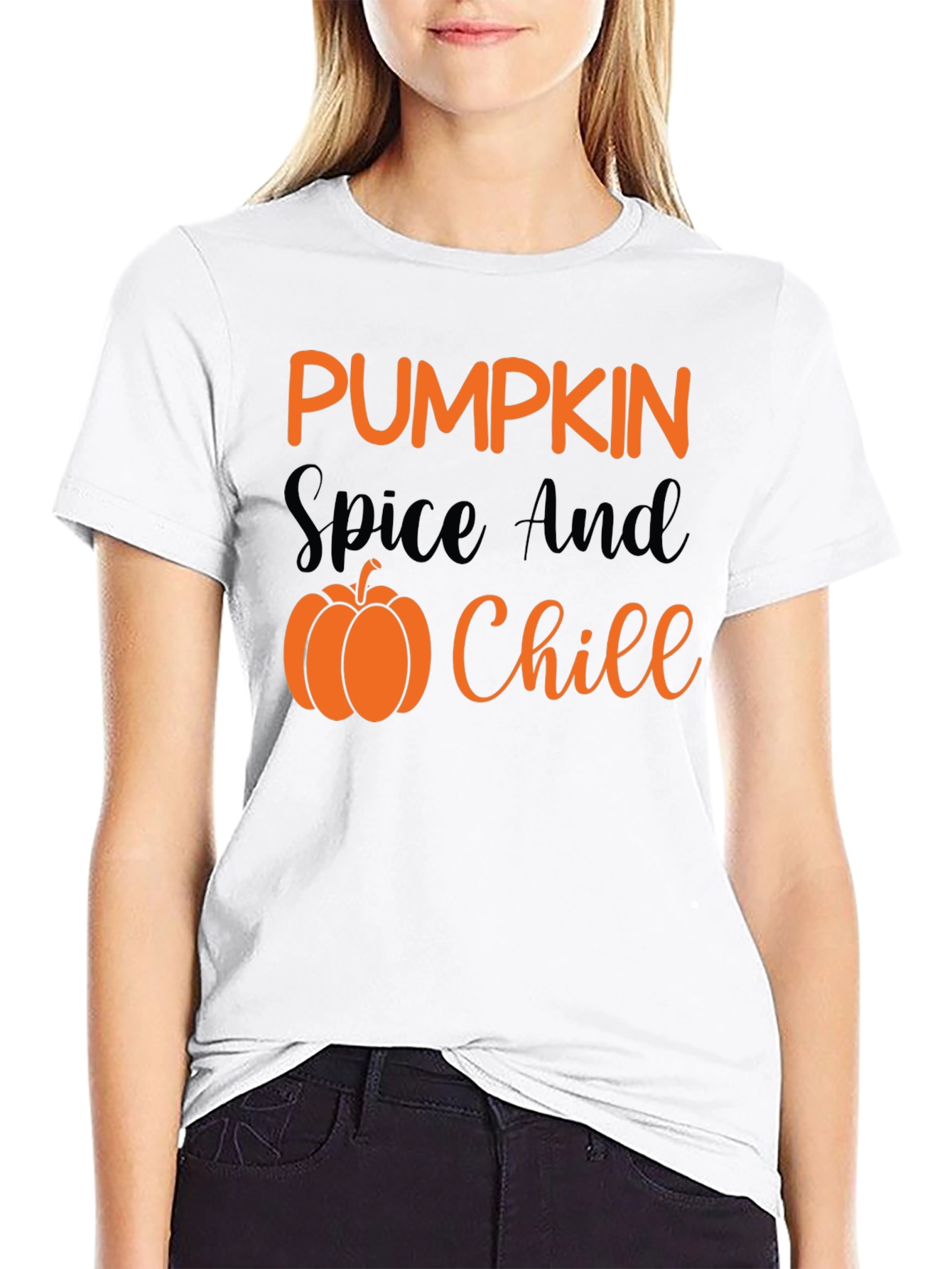 Pumpkin Spice & Chill Black T-Shirt