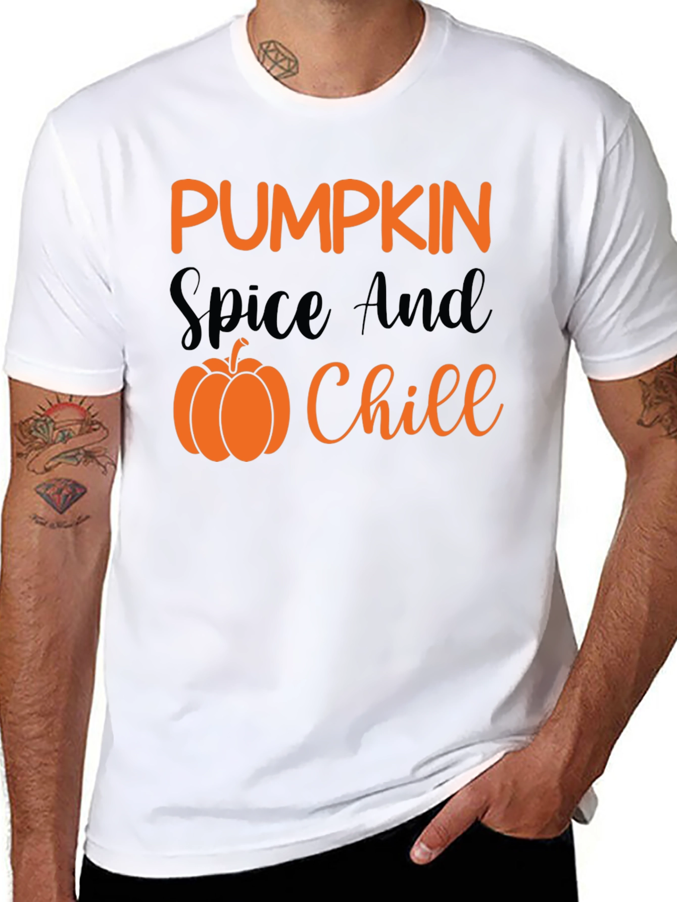 Pumpkin Spice & Chill Black T-Shirt