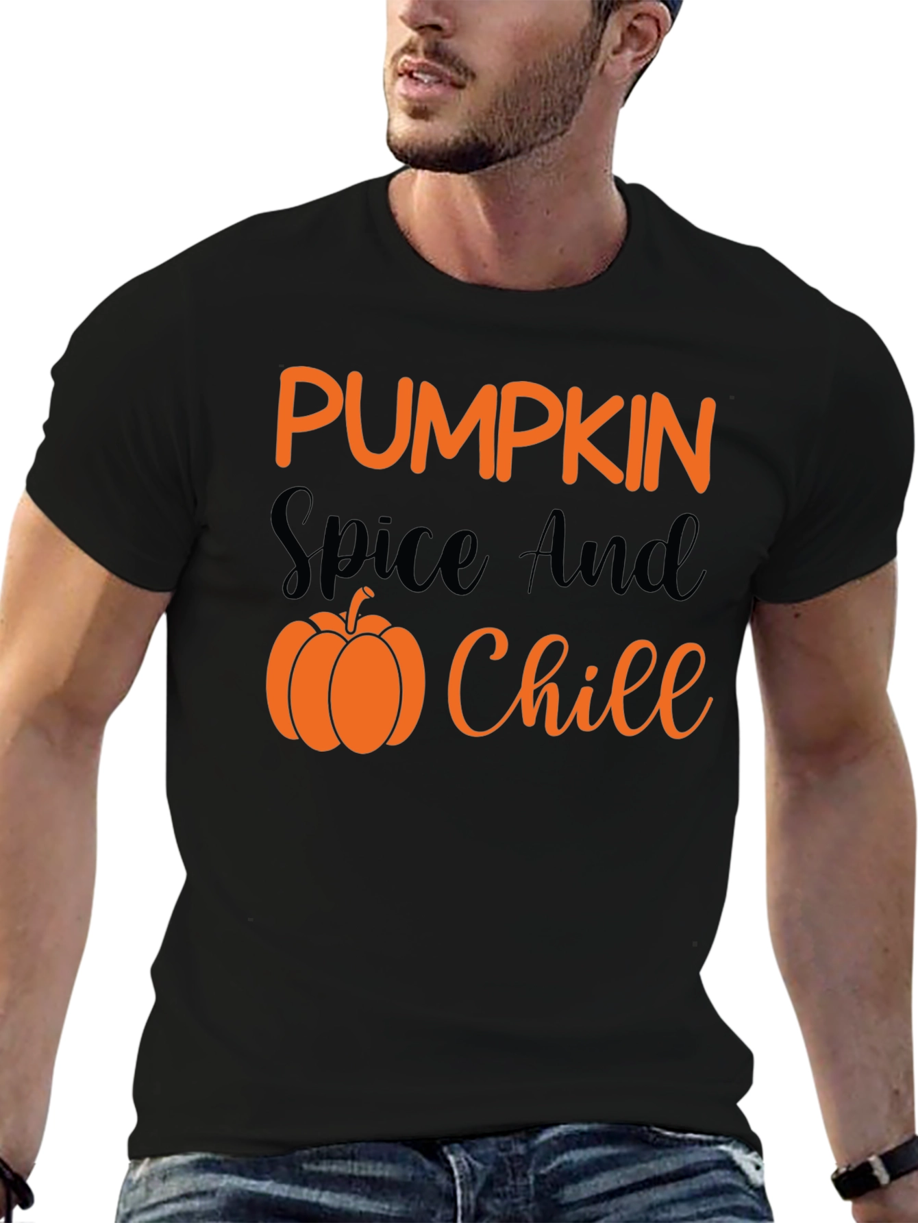 Pumpkin Spice & Chill Black T-Shirt