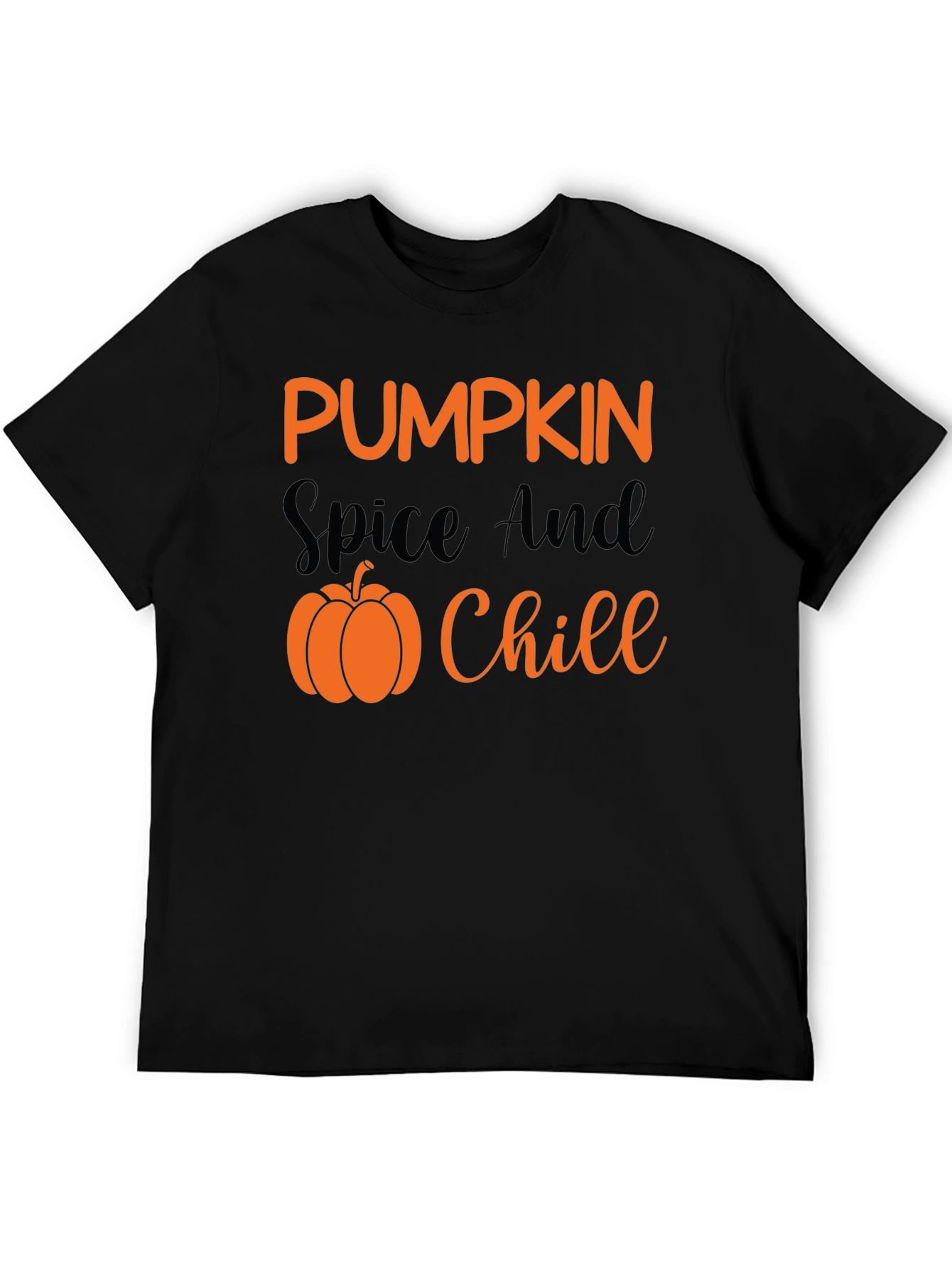 Pumpkin Spice & Chill Black T-Shirt