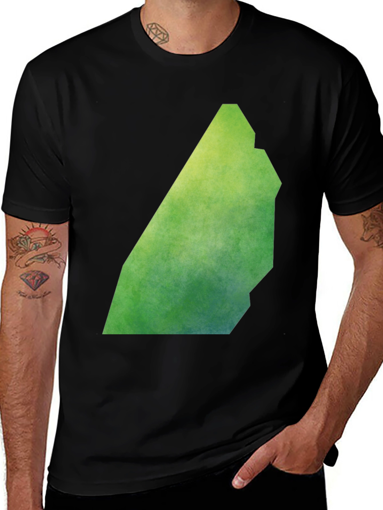 Abstract Green T-Shirt - Unique Graphic Tee