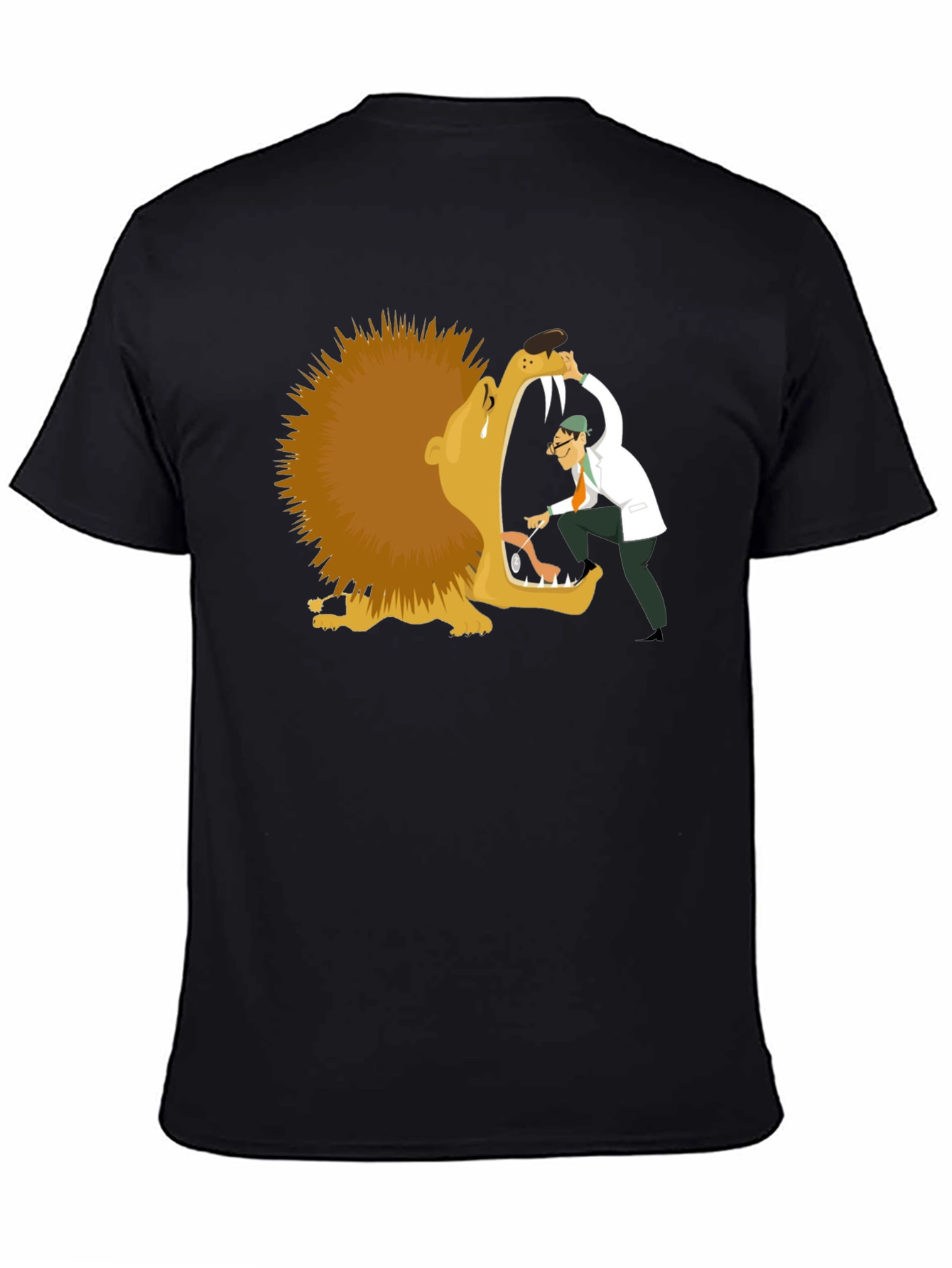 Lion Dentist T-Shirt - Funny Cartoon Tee