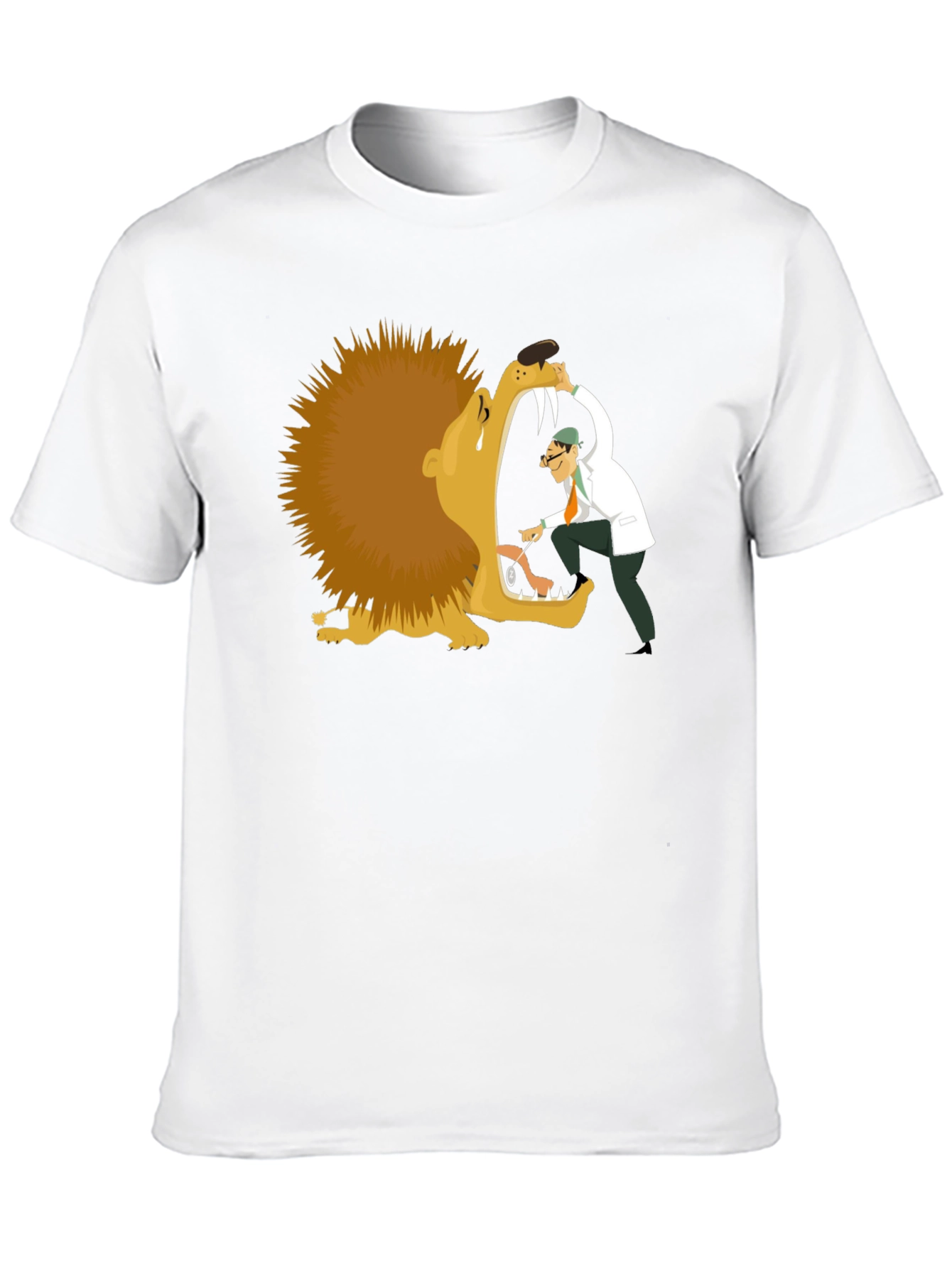 Lion Dentist T-Shirt - Funny Cartoon Tee