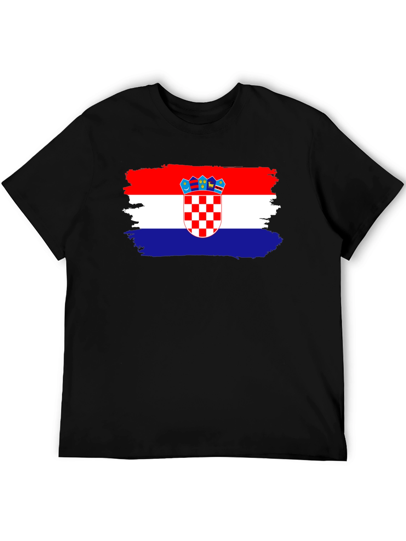 Croatian Flag T-Shirt - Black Cotton Tee