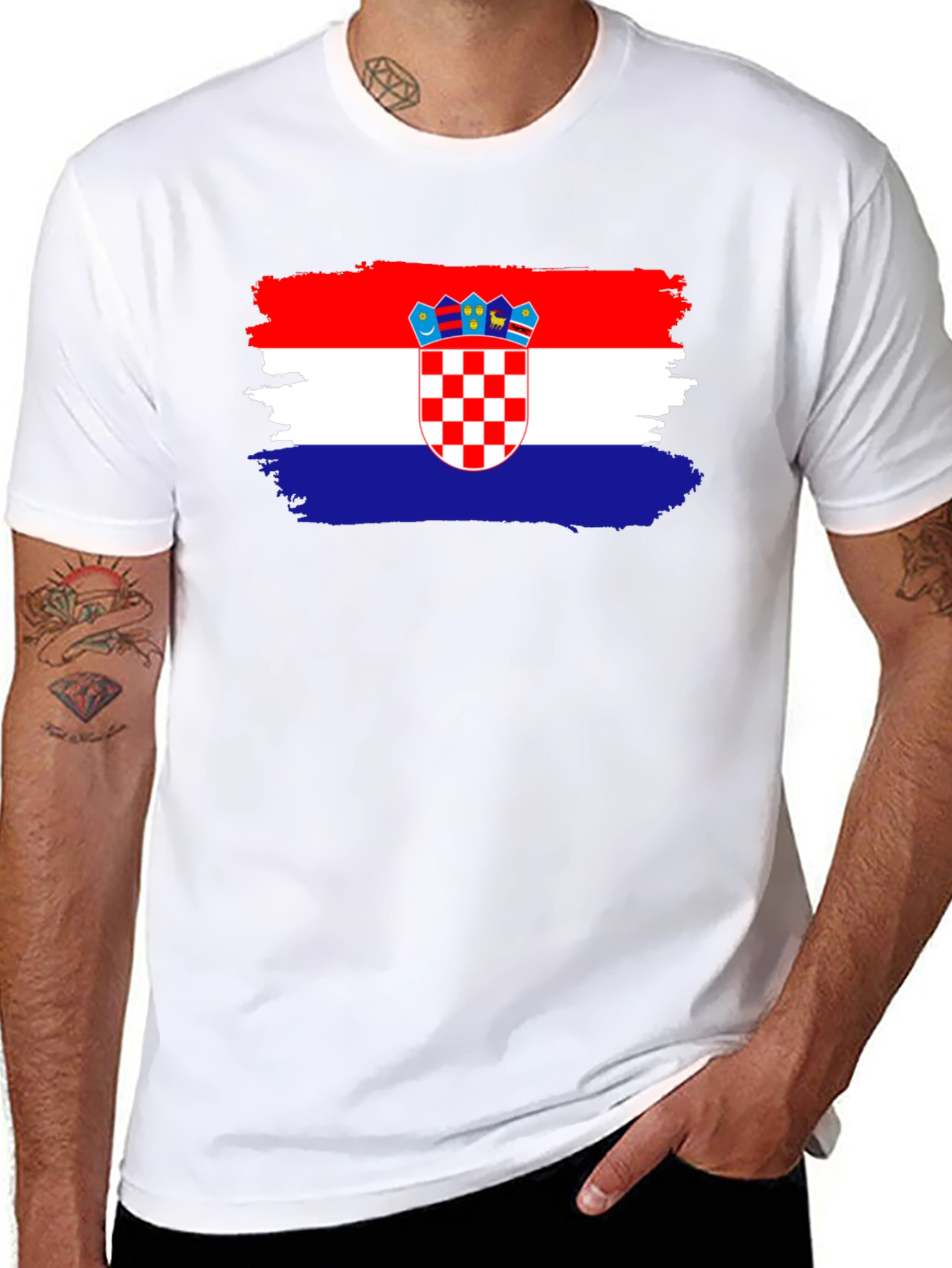 Croatian Flag T-Shirt - Black Cotton Tee