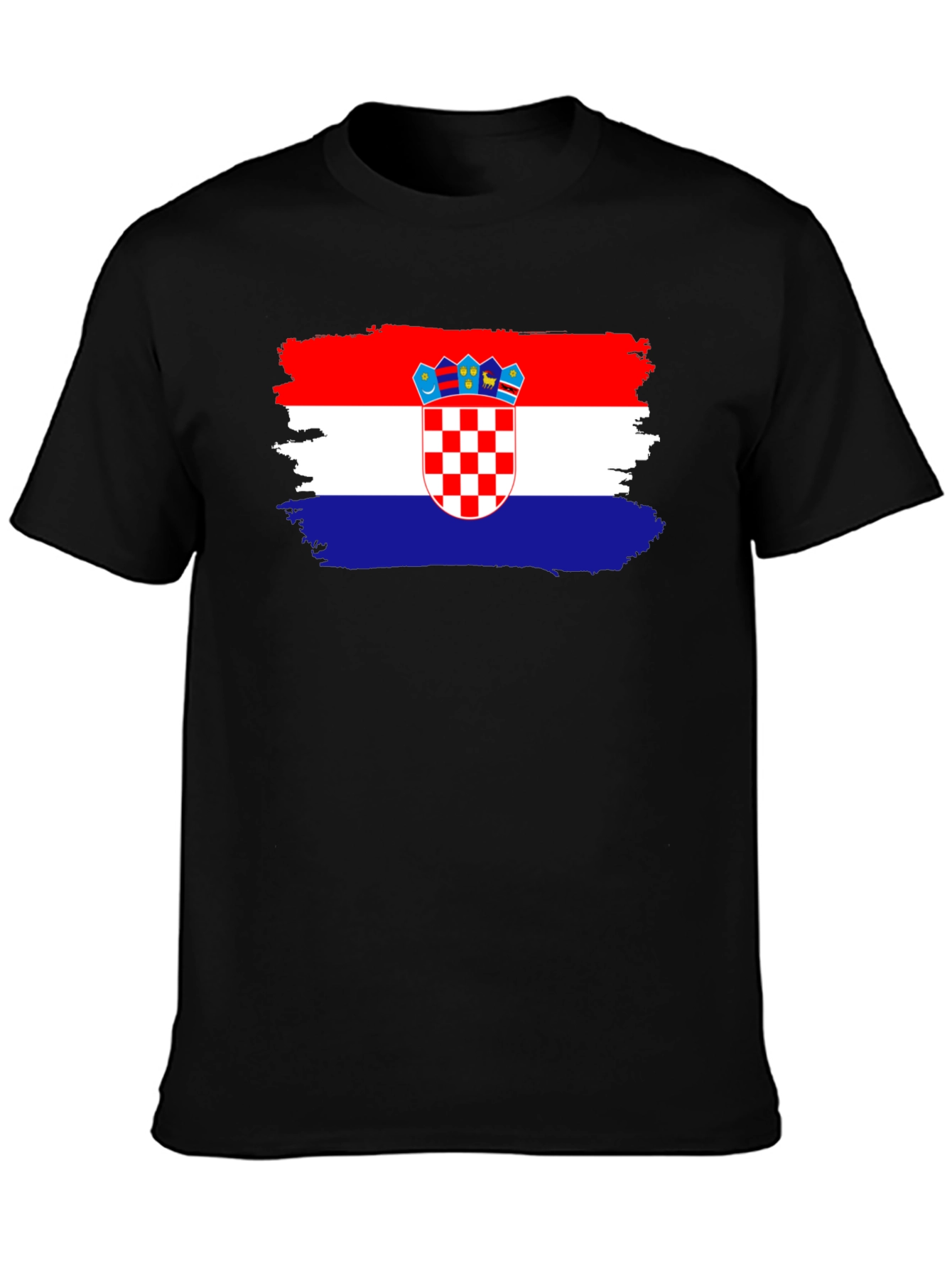 Croatian Flag T-Shirt - Black Cotton Tee