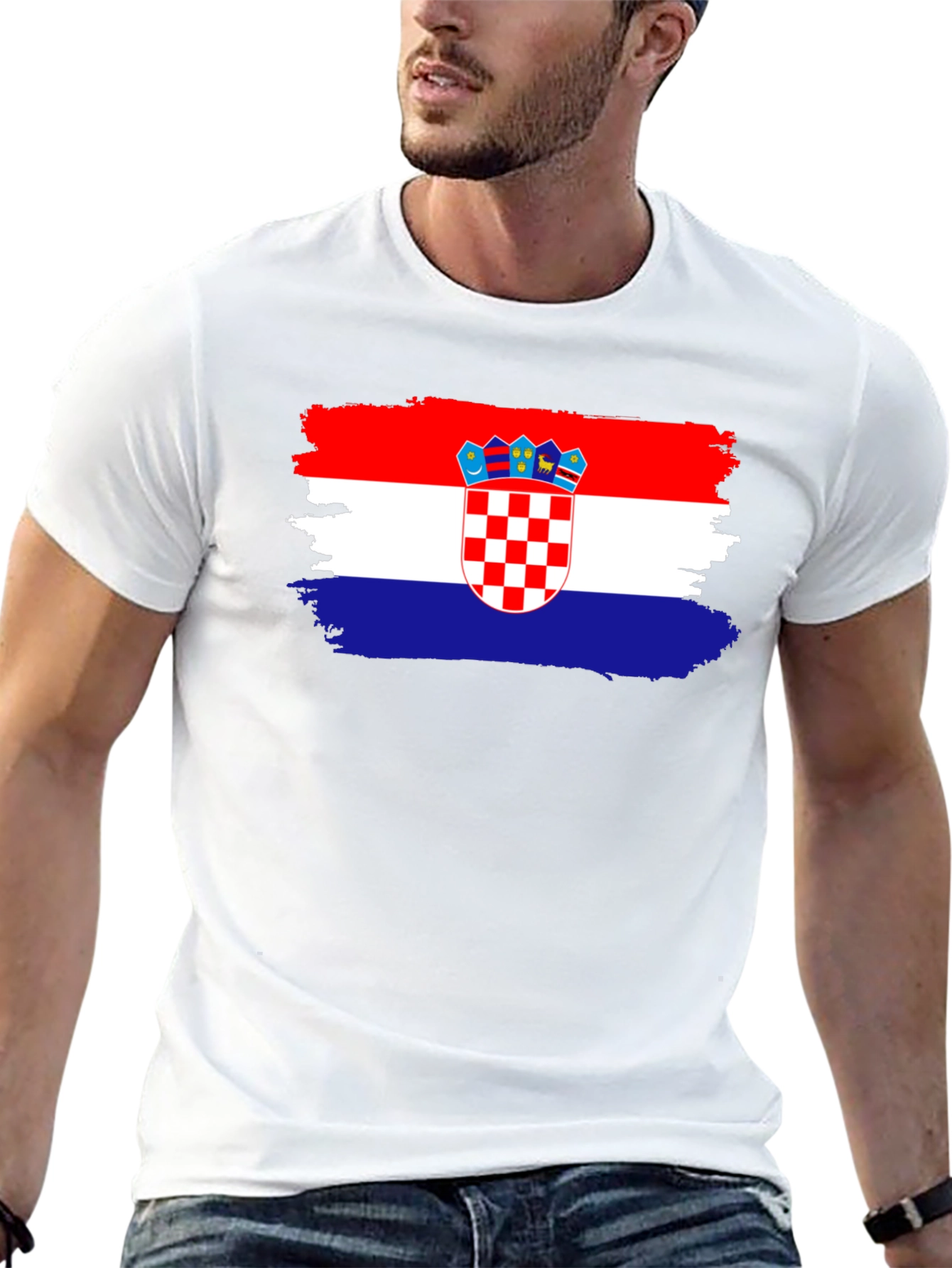 Croatian Flag T-Shirt - Black Cotton Tee